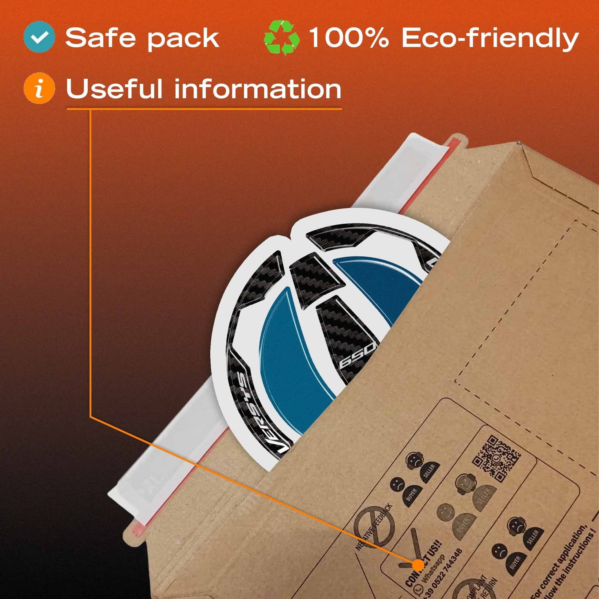 Adesivo 3D Tappo Serbatoio moto compatibile con Kawasaki Versys 650 2021-2026 - 15