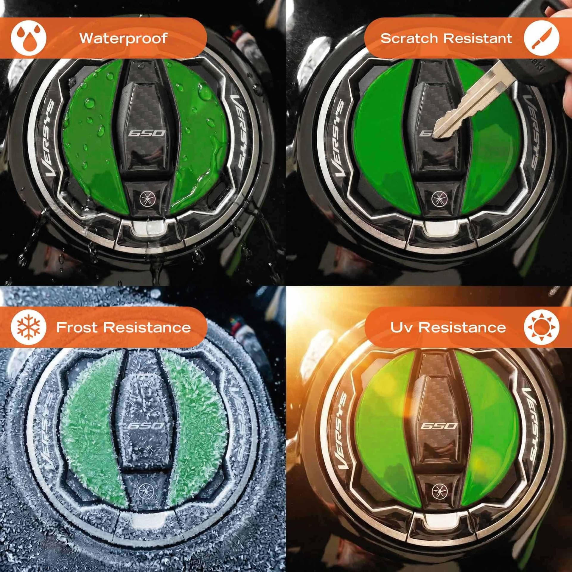 Adesivo 3D Tappo Serbatoio moto compatibile con Kawasaki Versys 650 2021-2026 - 28