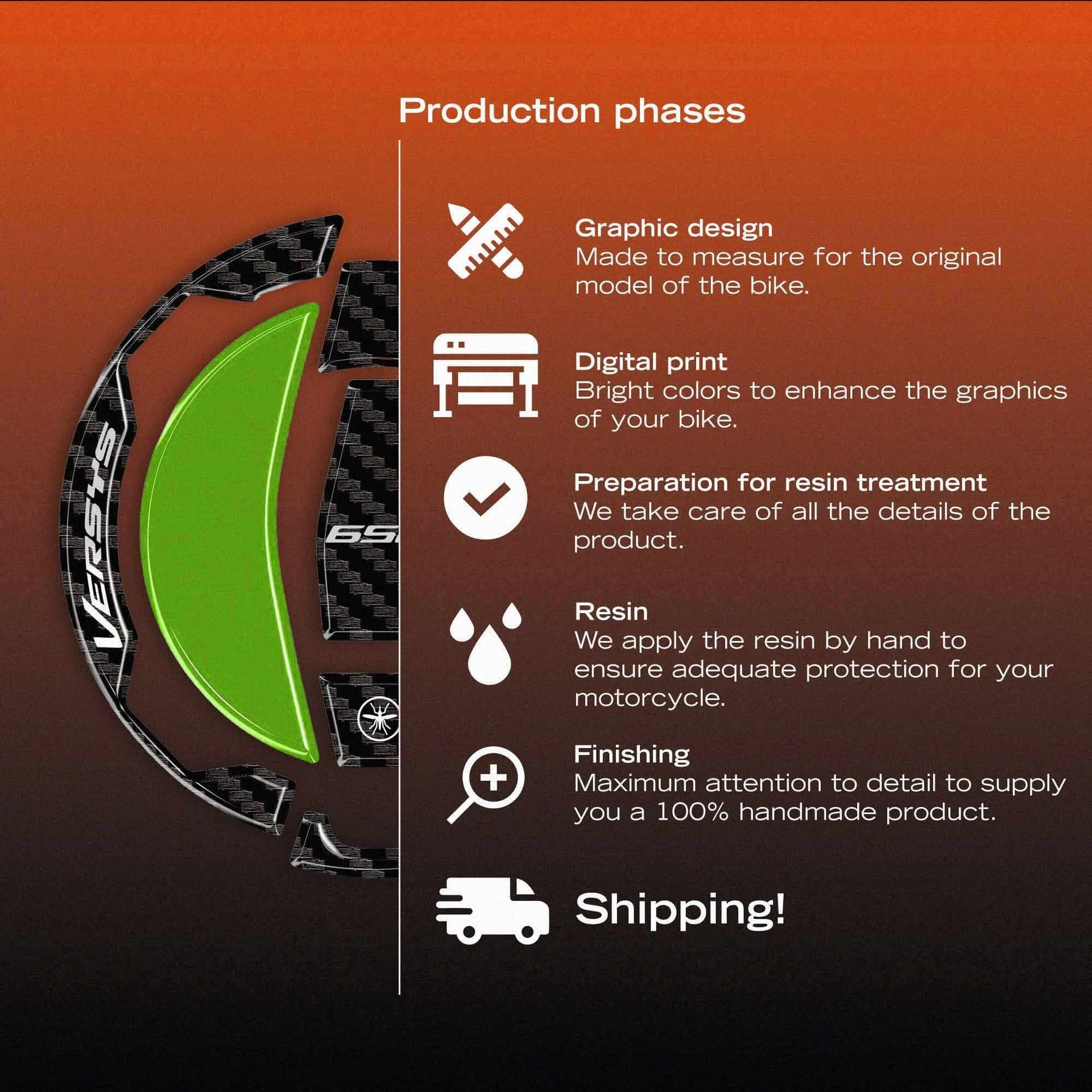 Adesivo 3D Tappo Serbatoio moto compatibile con Kawasaki Versys 650 2021-2026 - 29