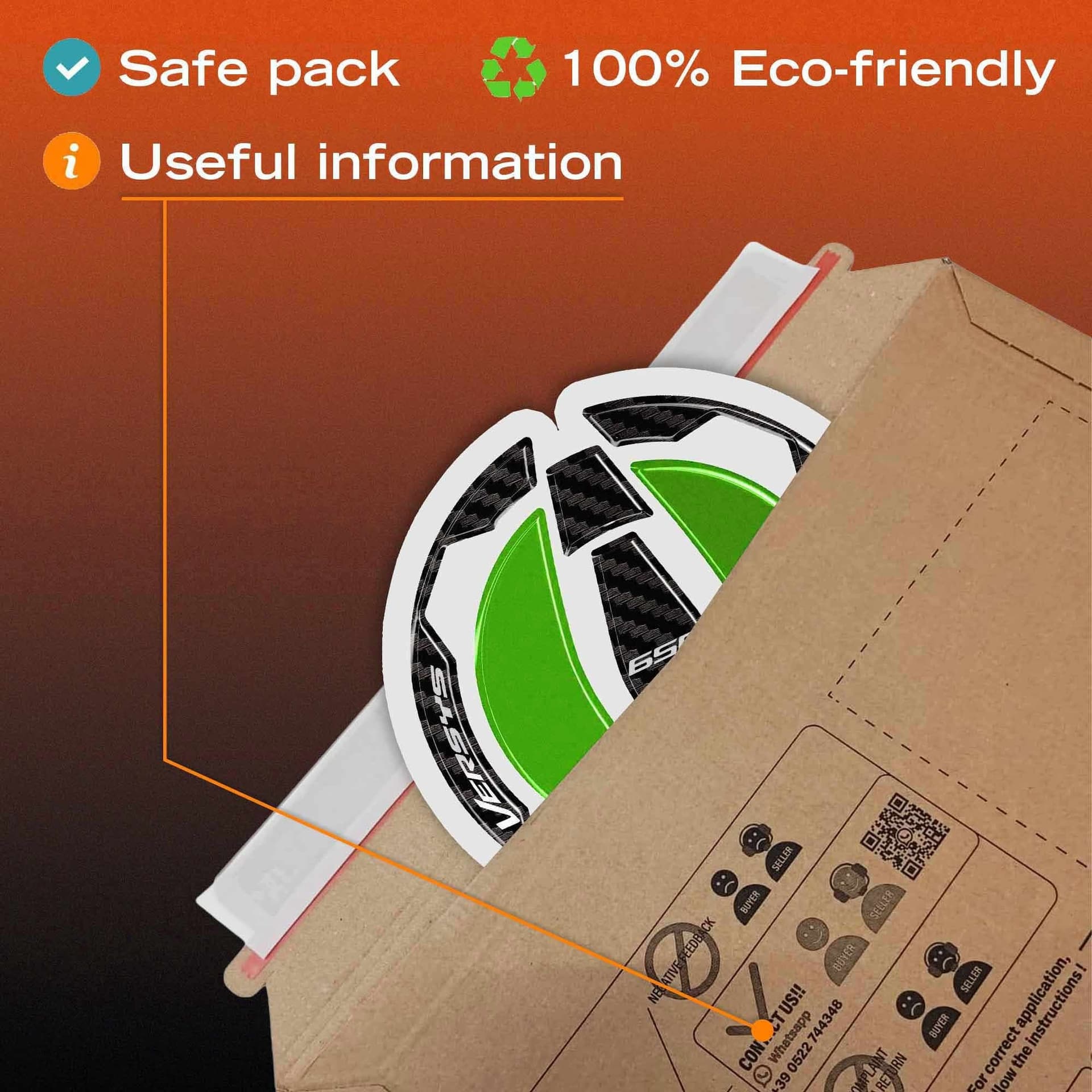 Adesivo 3D Tappo Serbatoio moto compatibile con Kawasaki Versys 650 2021-2026 - 30