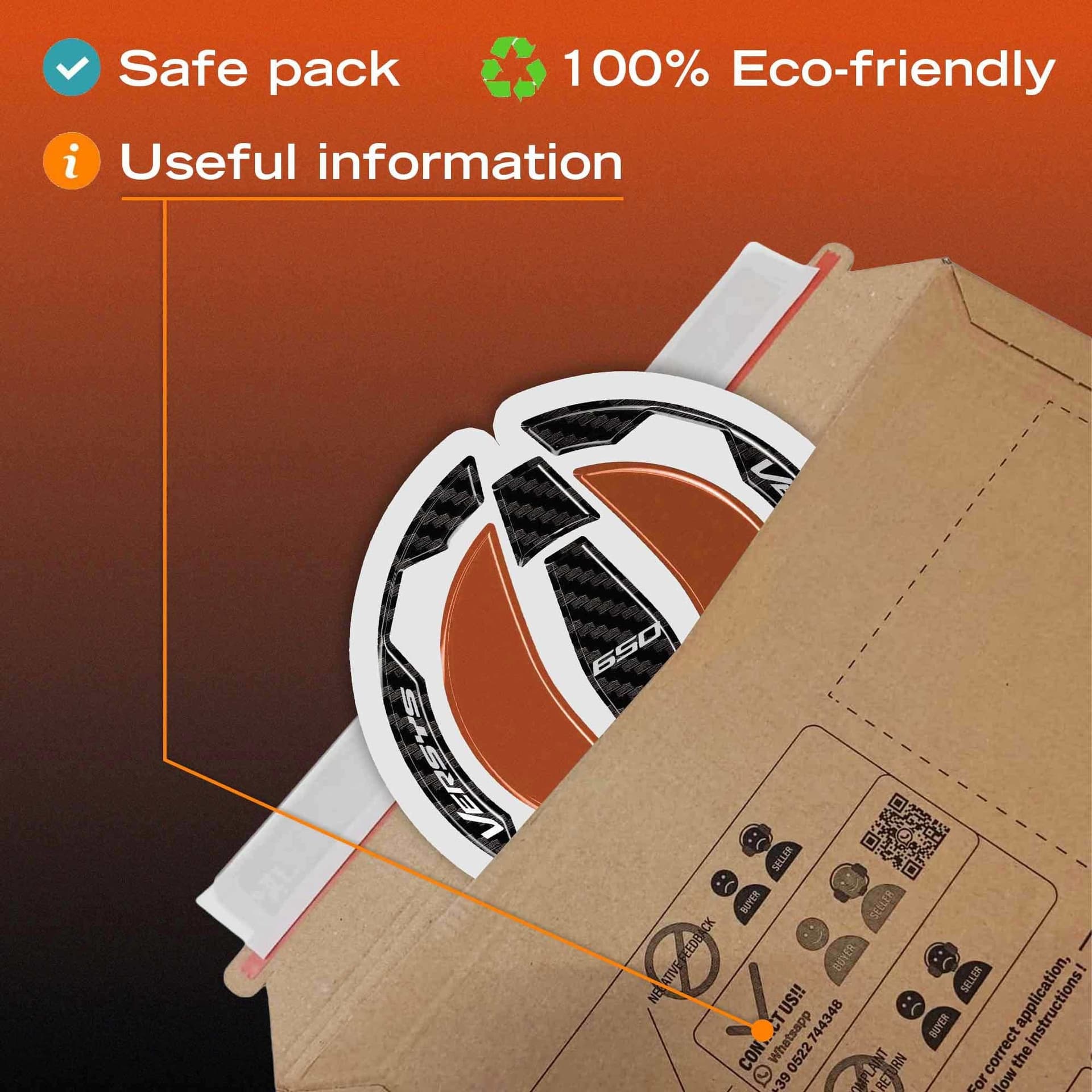 Adesivo 3D Tappo Serbatoio moto compatibile con Kawasaki Versys 650 2021-2026 - 5