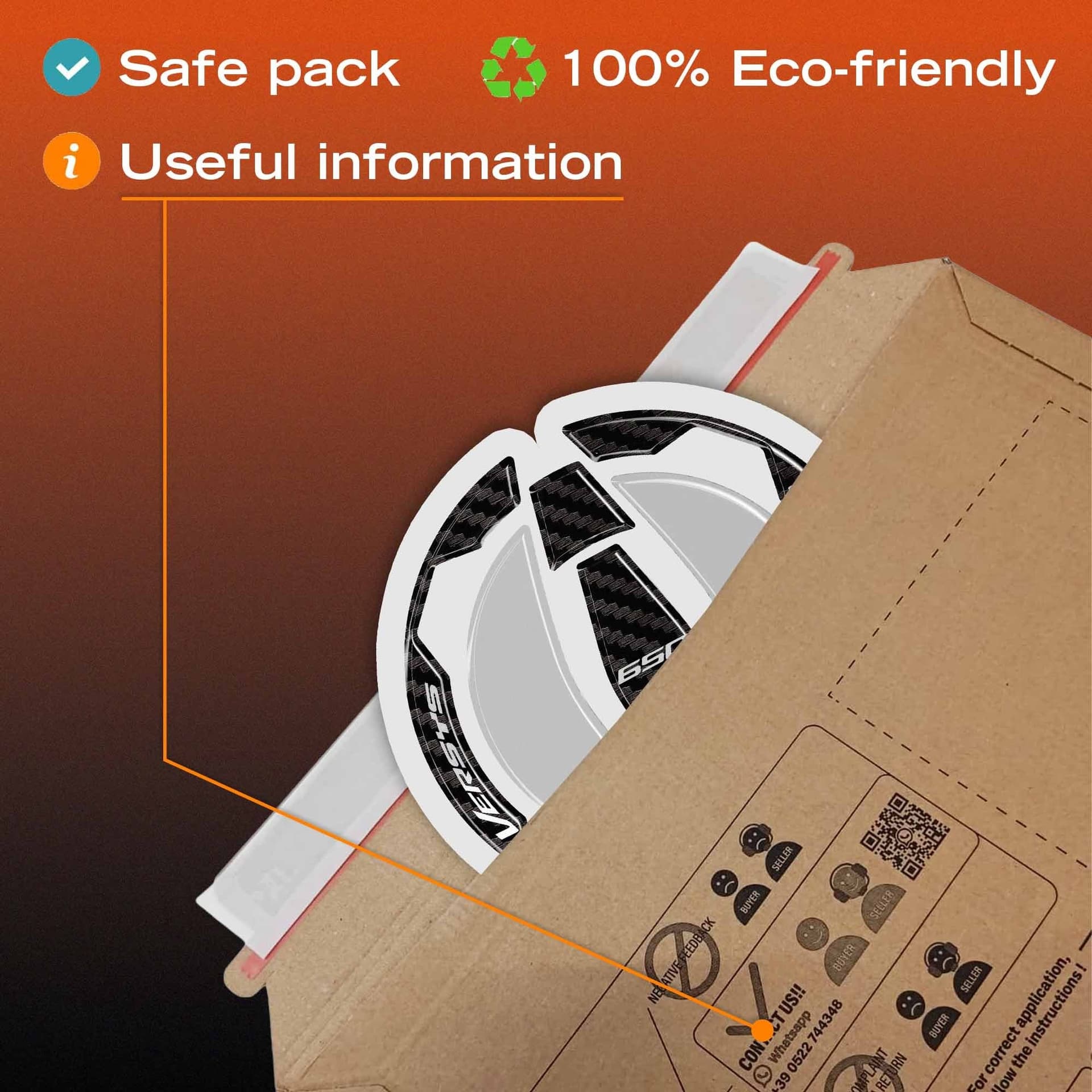 Adesivo 3D Tappo Serbatoio moto compatibile con Kawasaki Versys 650 2021-2026 - 10