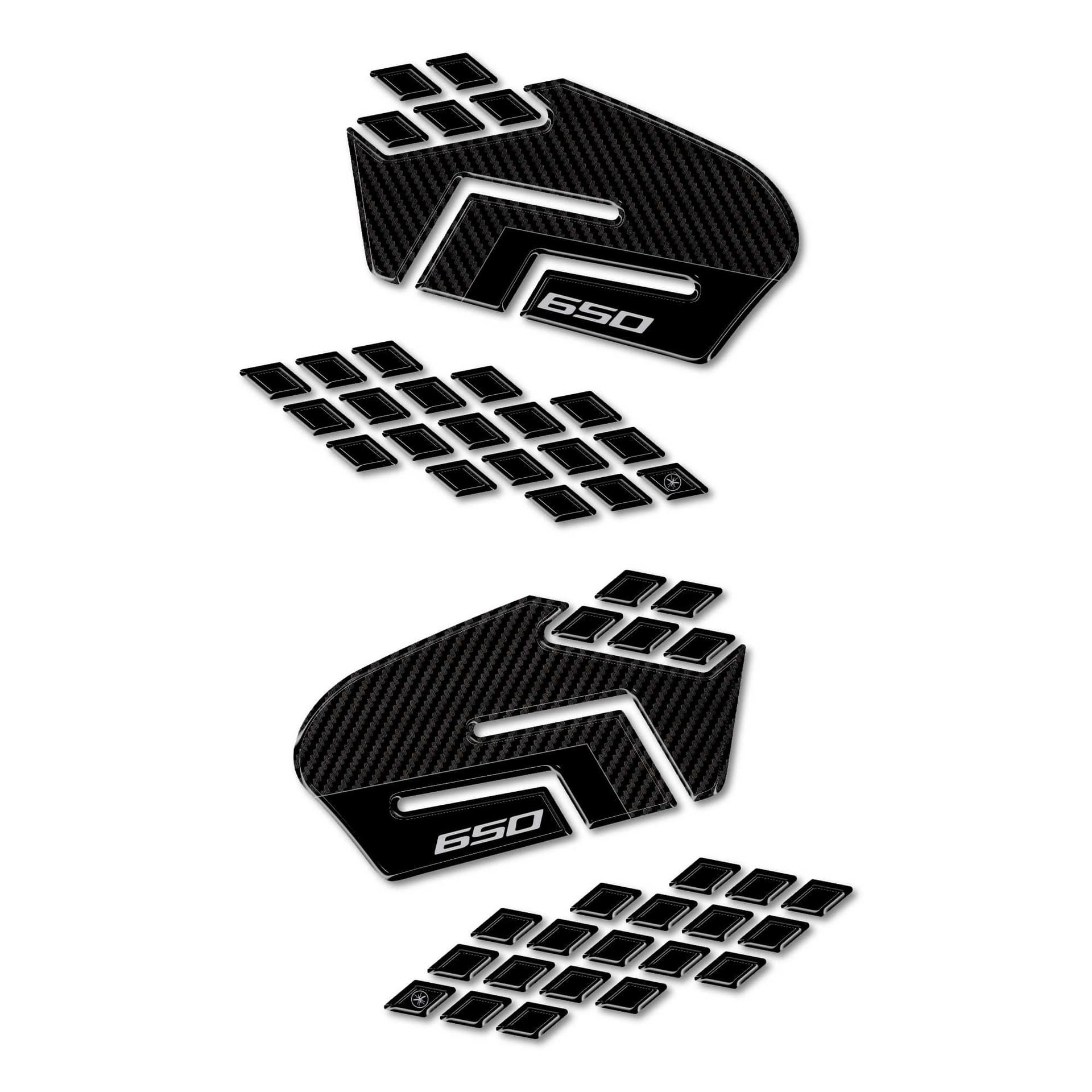 Adesivi 3D Laterali Serbatoio moto compatibili con Kawasaki Versys 650 2021-2026 - 2