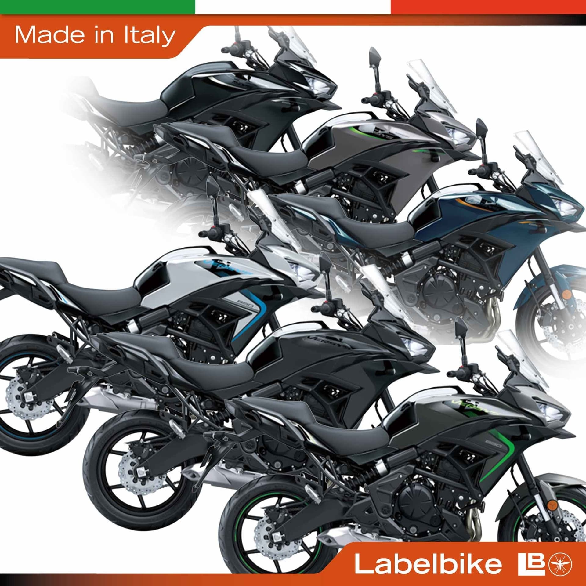 Adesivi 3D Laterali Serbatoio moto compatibili con Kawasaki Versys 650 2021-2026 - 5