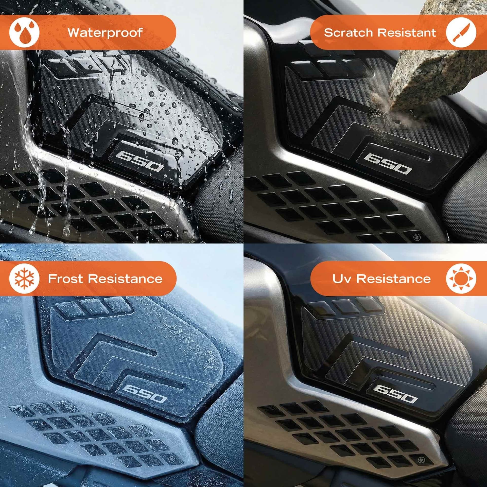 Adesivi 3D Laterali Serbatoio moto compatibili con Kawasaki Versys 650 2021-2026 - 6