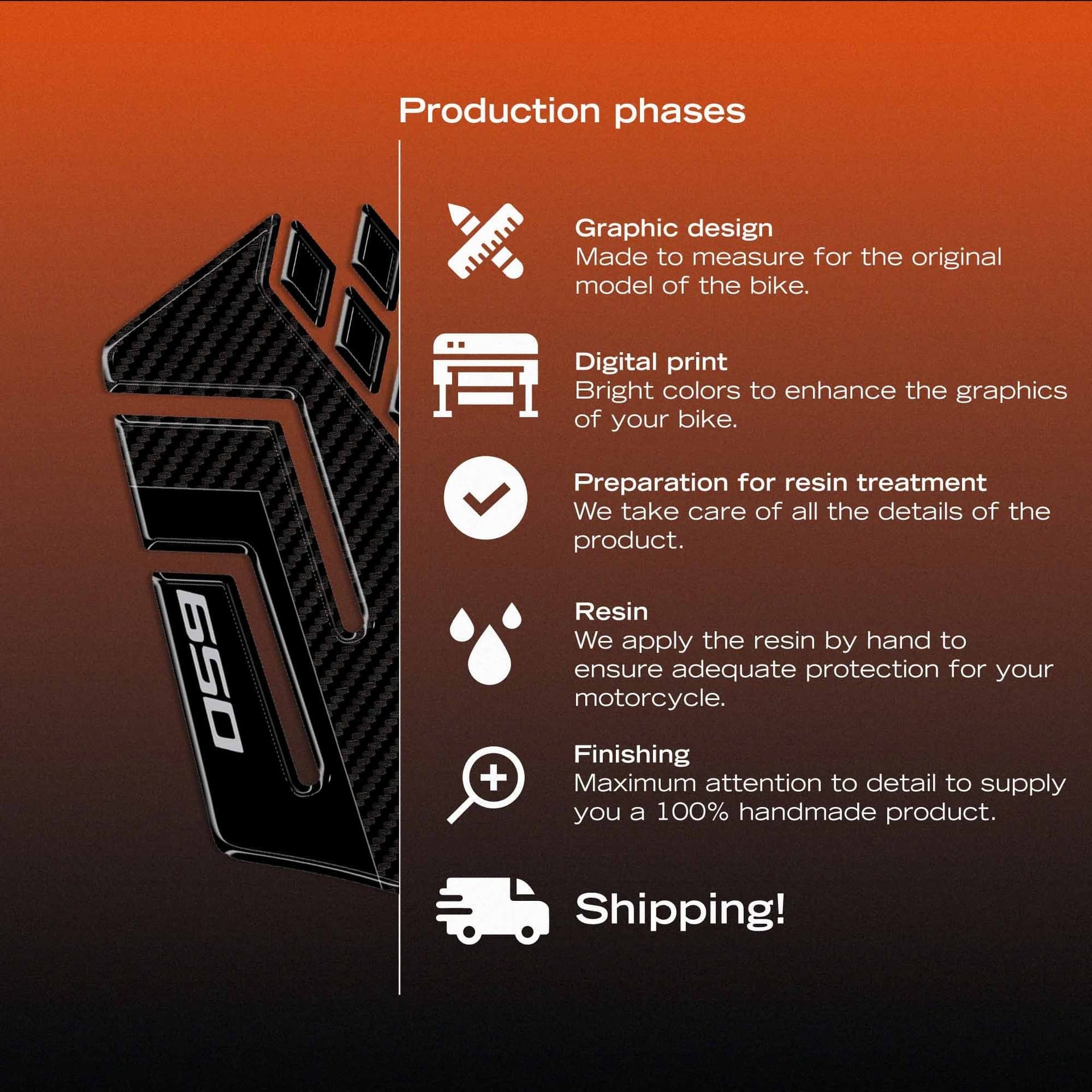 Adesivi 3D Laterali Serbatoio moto compatibili con Kawasaki Versys 650 2021-2026 - 7