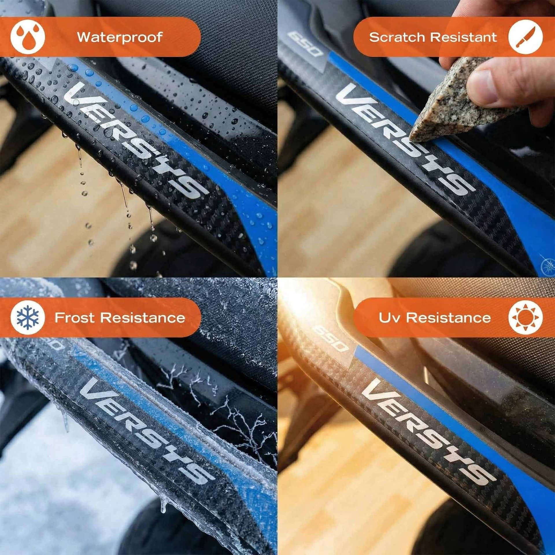 Protezioni Maniglie Adesivi 3D compatibili con Kawasaki Versys 650 2021-2026 - 13