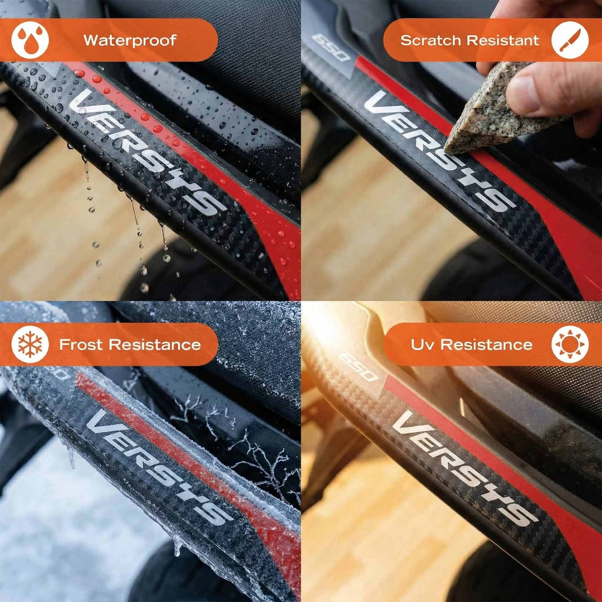 Protezioni Maniglie Adesivi 3D compatibili con Kawasaki Versys 650 2021-2026 - 23