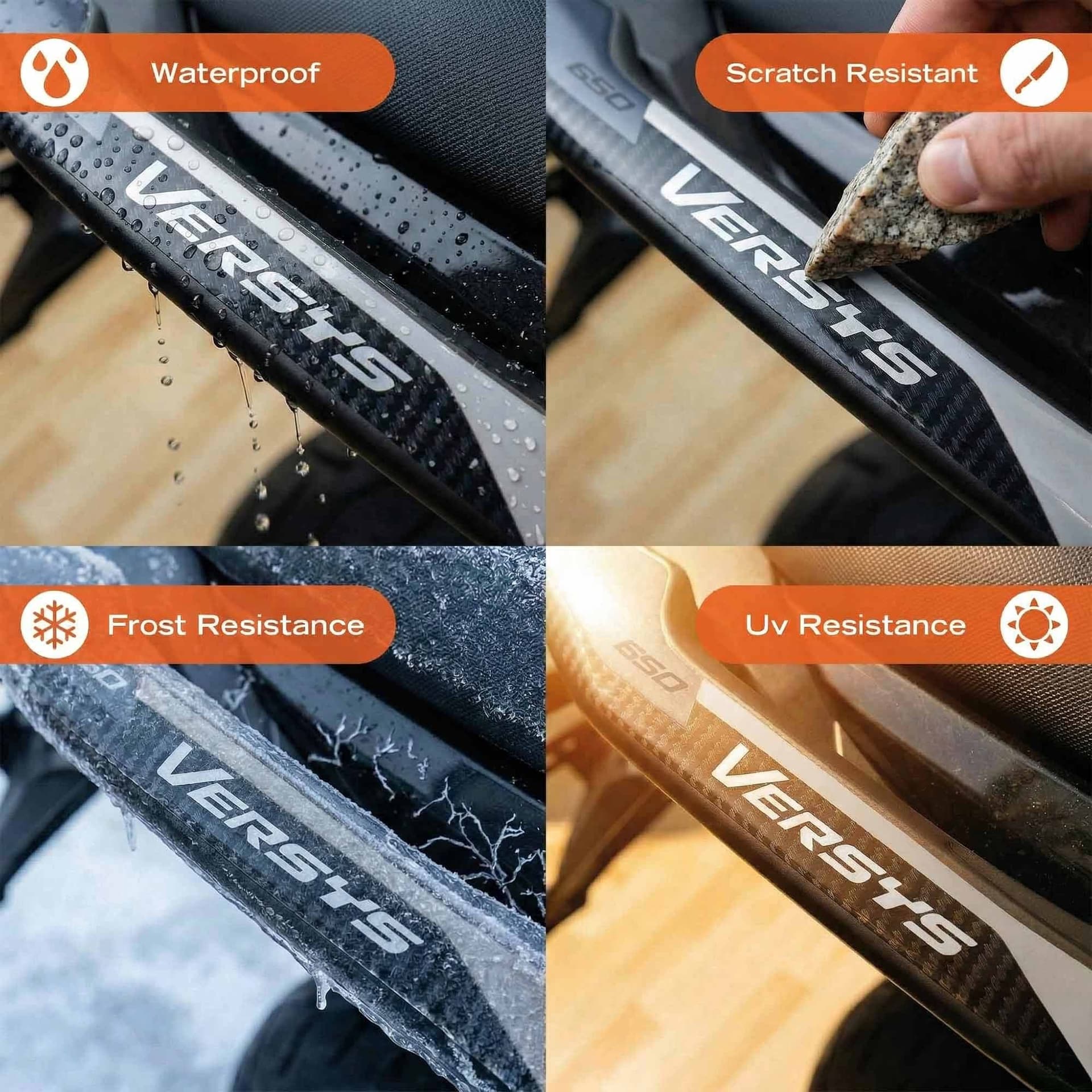 Protezioni Maniglie Adesivi 3D compatibili con Kawasaki Versys 650 2021-2026 - 8