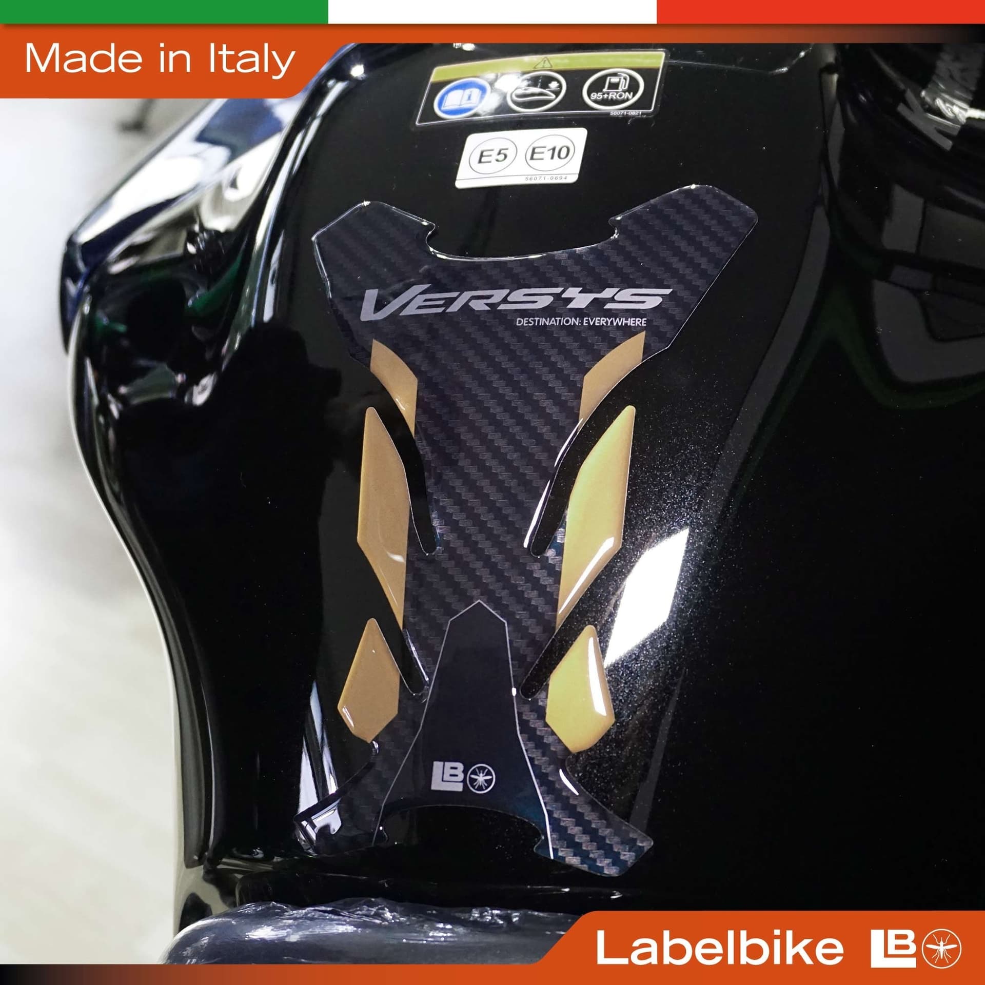 Adesivo 3D Paraserbatoio moto compatibile con Kawasaki Versys 1100 2025-2026 - 9