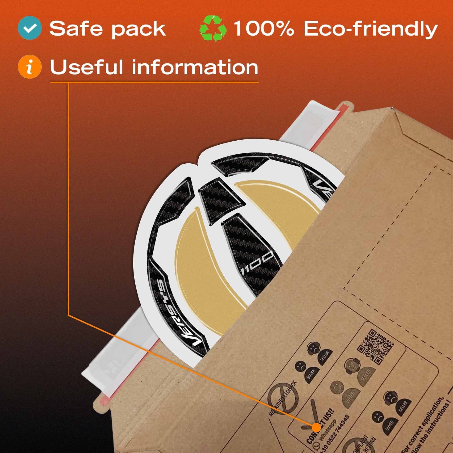 Adesivo 3D Tappo Serbatoio moto compatibile con Kawasaki Versys 1100 2025-2026 - 12