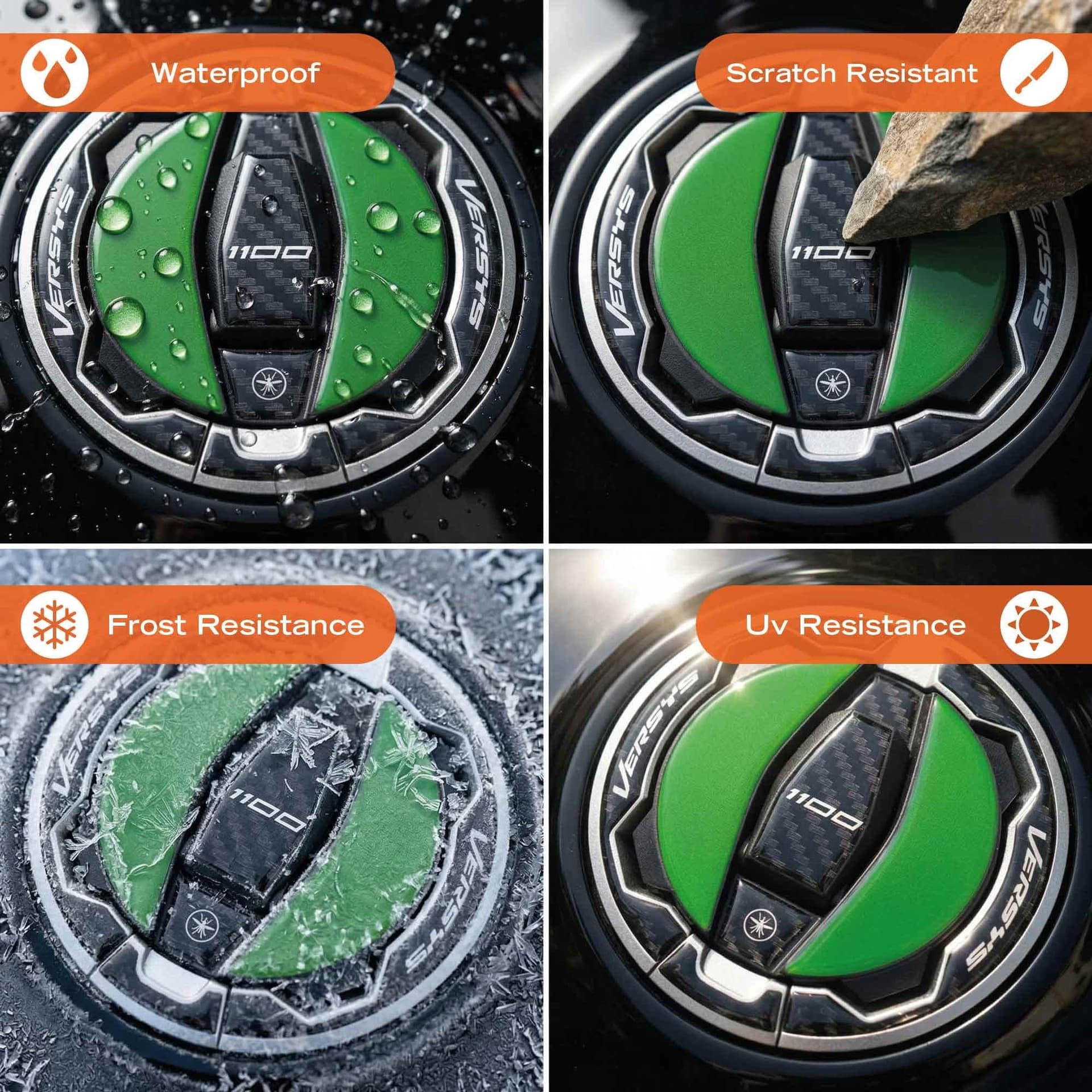 Adesivo 3D Tappo Serbatoio moto compatibile con Kawasaki Versys 1100 2025-2026 - 16