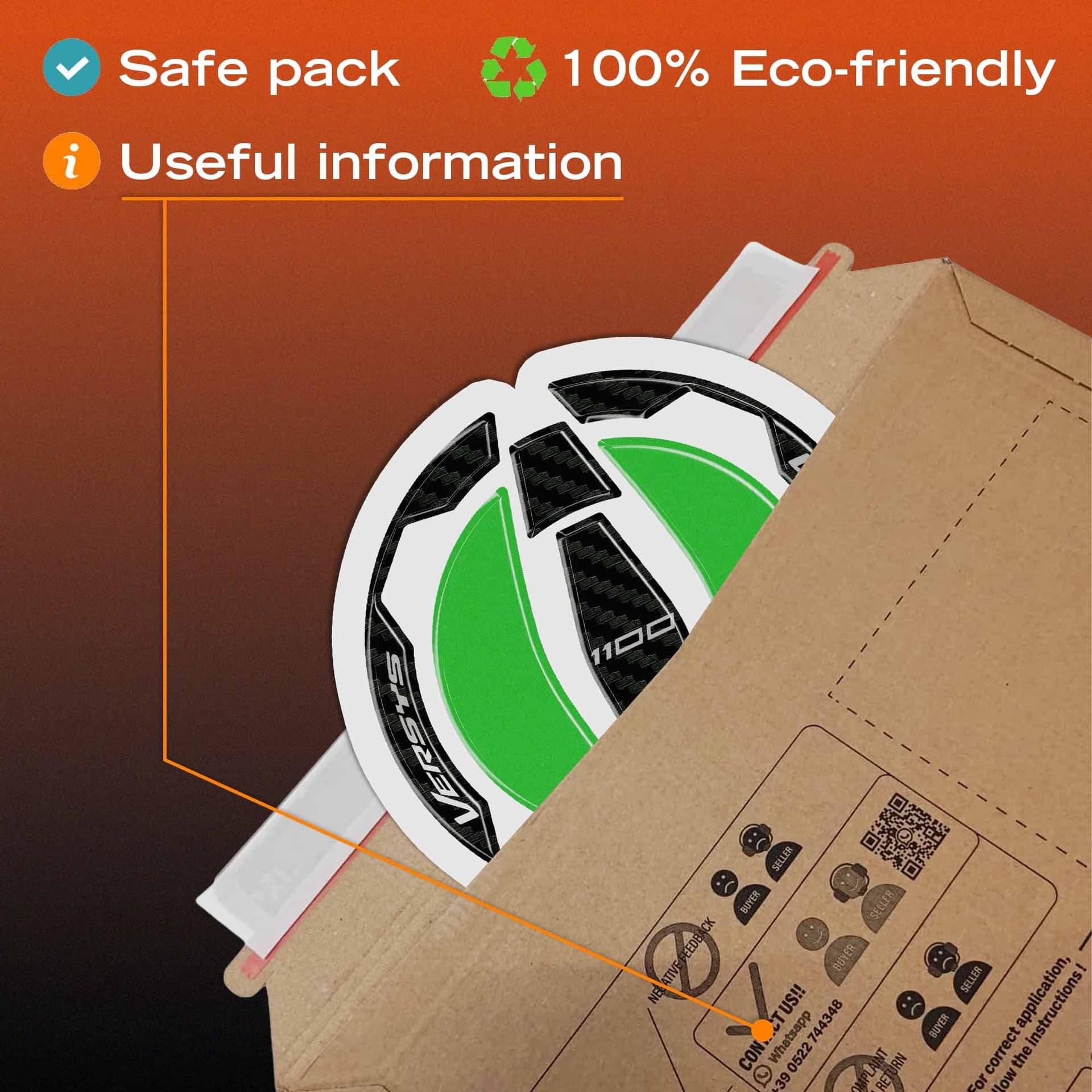 Adesivo 3D Tappo Serbatoio moto compatibile con Kawasaki Versys 1100 2025-2026 - 18