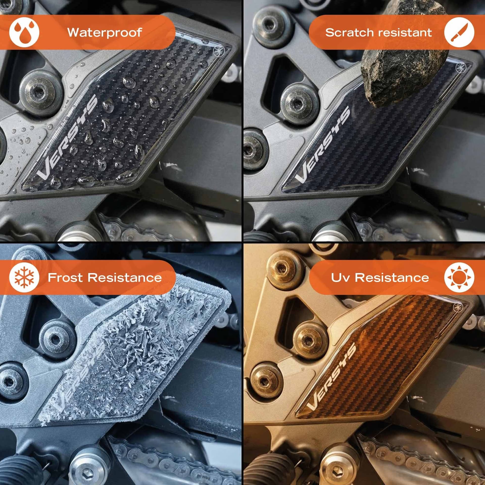 Protezioni Battitacco Adesivi 3D compatibili con Kawasaki Versys 1100 2025-2026 - 4
