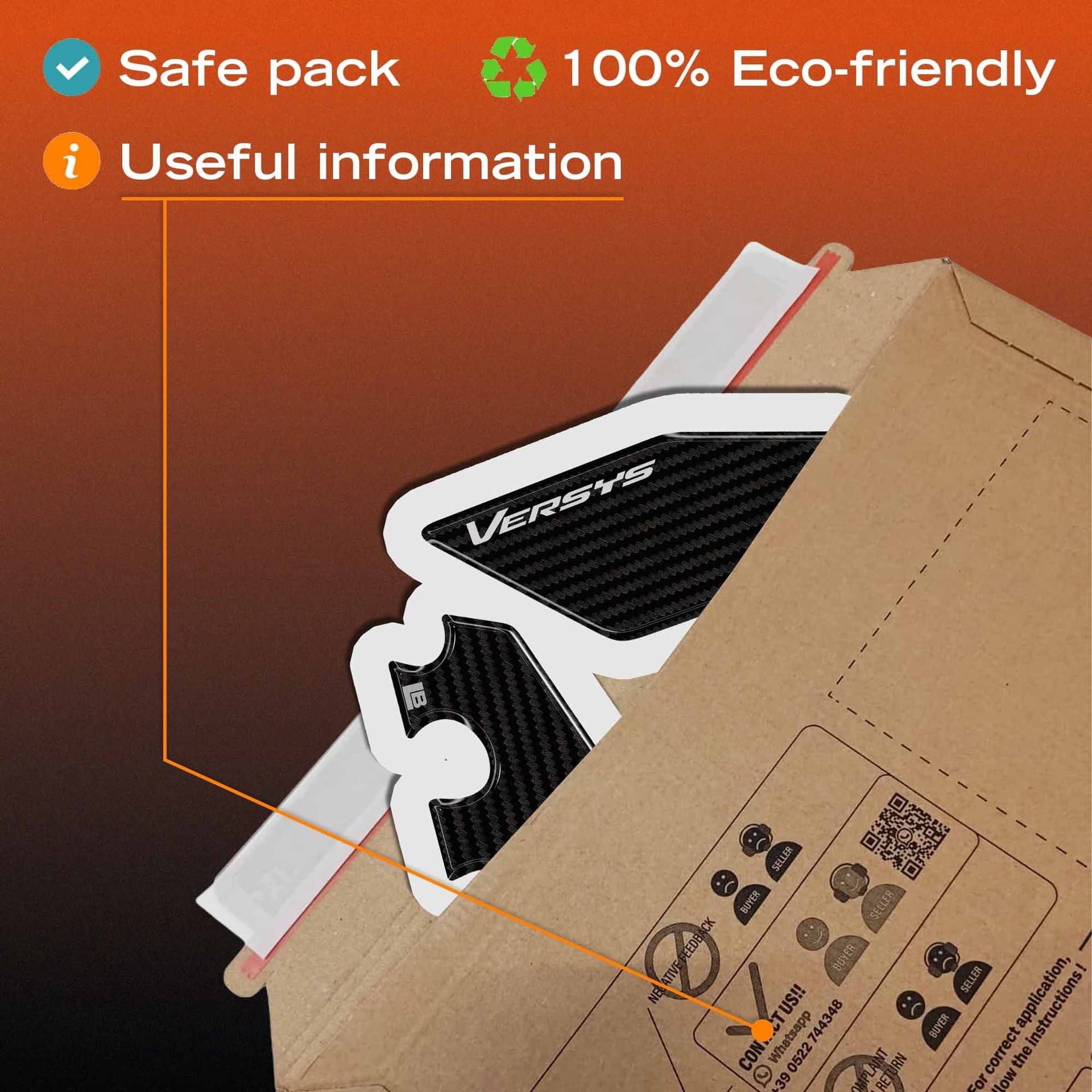 Protezioni Battitacco Adesivi 3D compatibili con Kawasaki Versys 1100 2025-2026 - 6