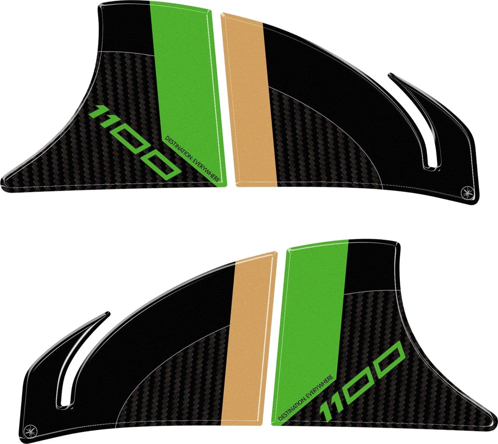 Adesivi 3D Laterali Serbatoio moto compatibili con Kawasaki Versys 1100 2025-26 - 15