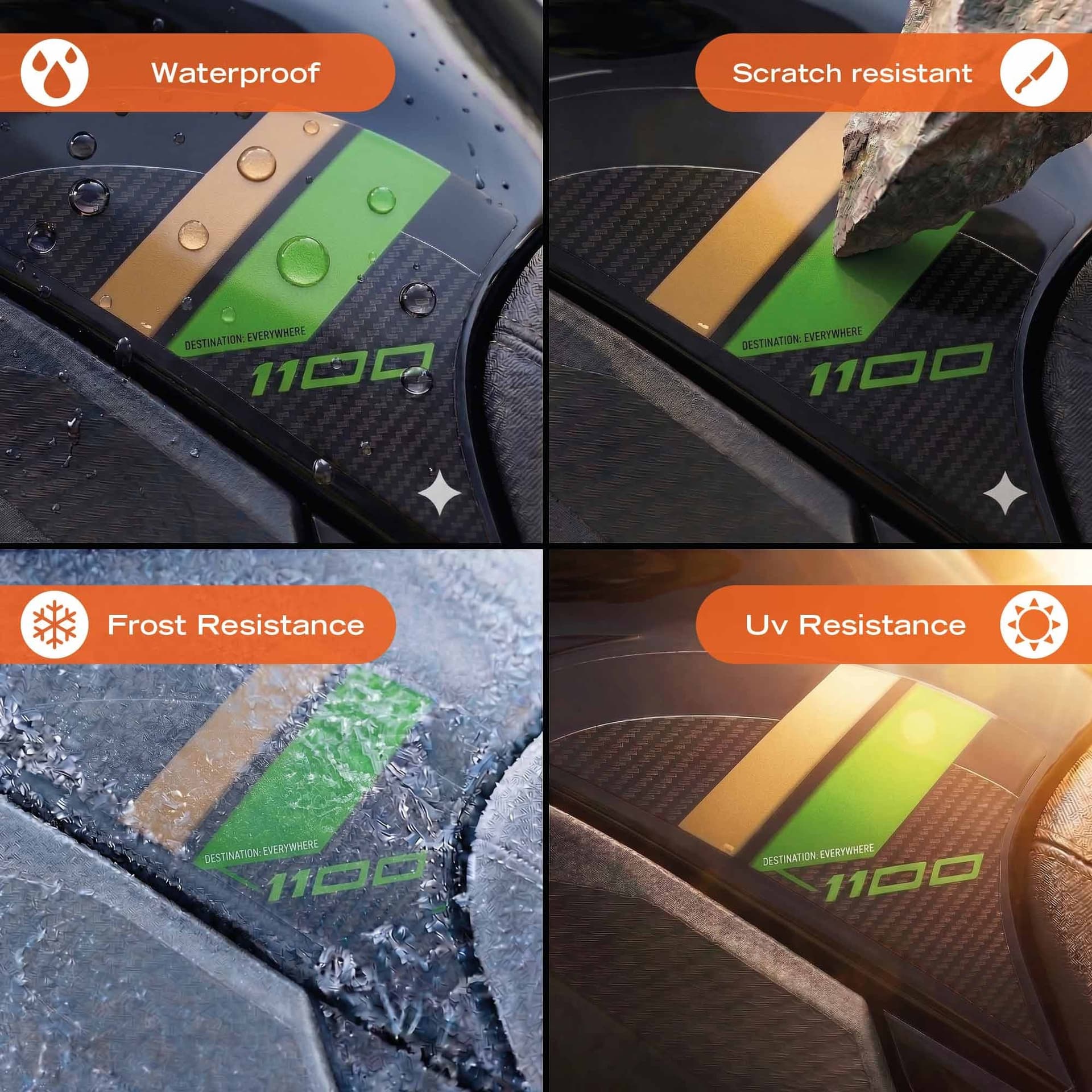 Adesivi 3D Laterali Serbatoio moto compatibili con Kawasaki Versys 1100 2025-26 - 17