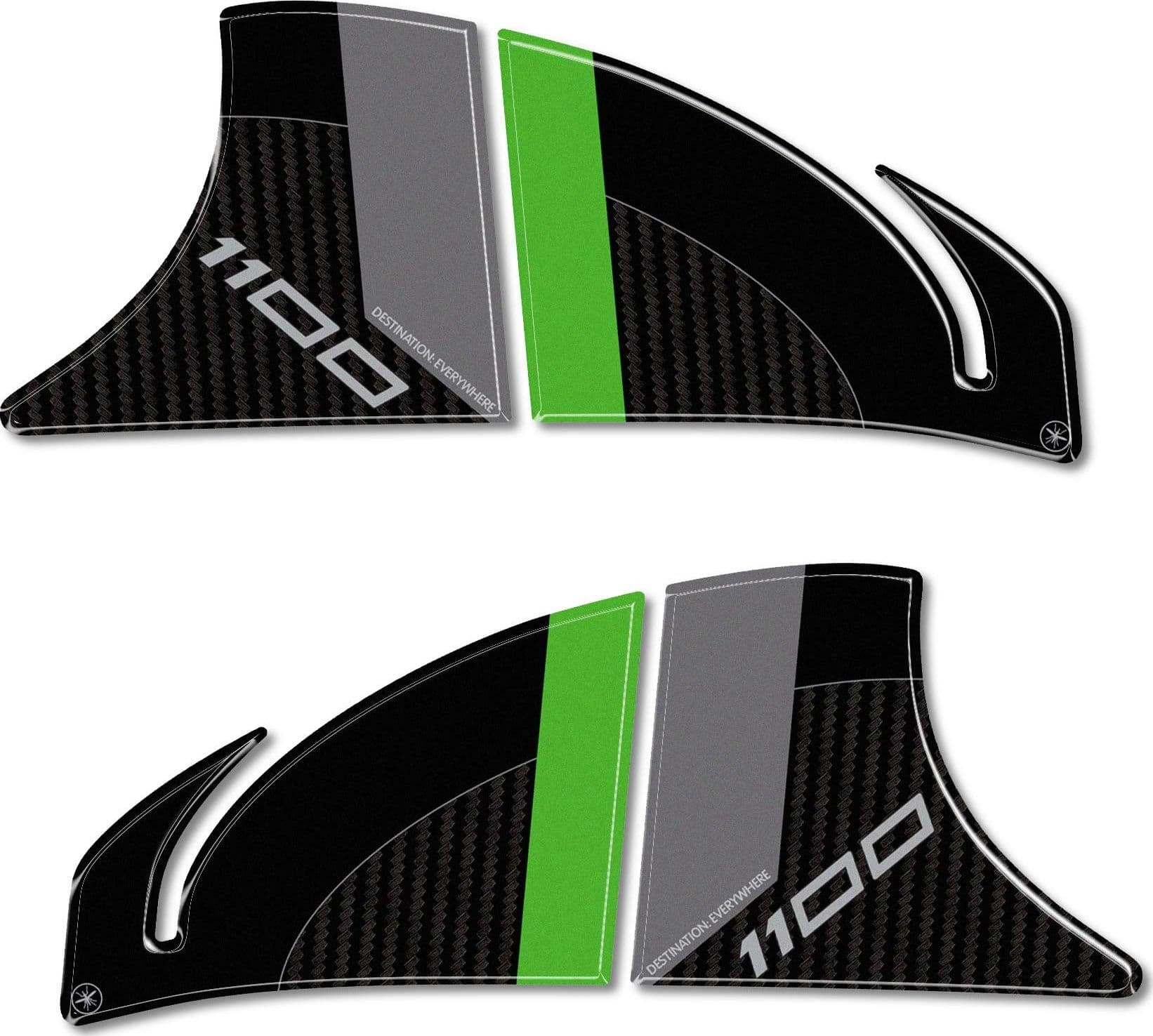 Adesivi 3D Laterali Serbatoio moto compatibili con Kawasaki Versys 1100 2025-26 - 21