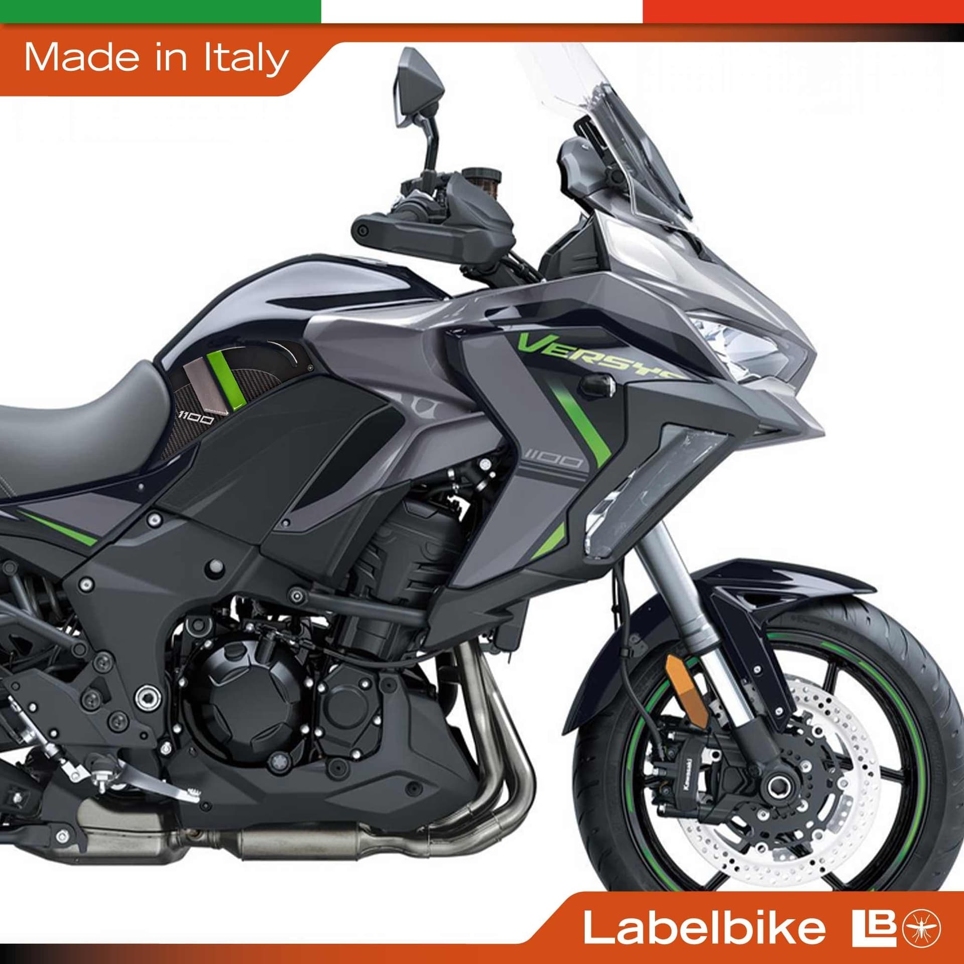 Adesivi 3D Laterali Serbatoio moto compatibili con Kawasaki Versys 1100 2025-26 - 22