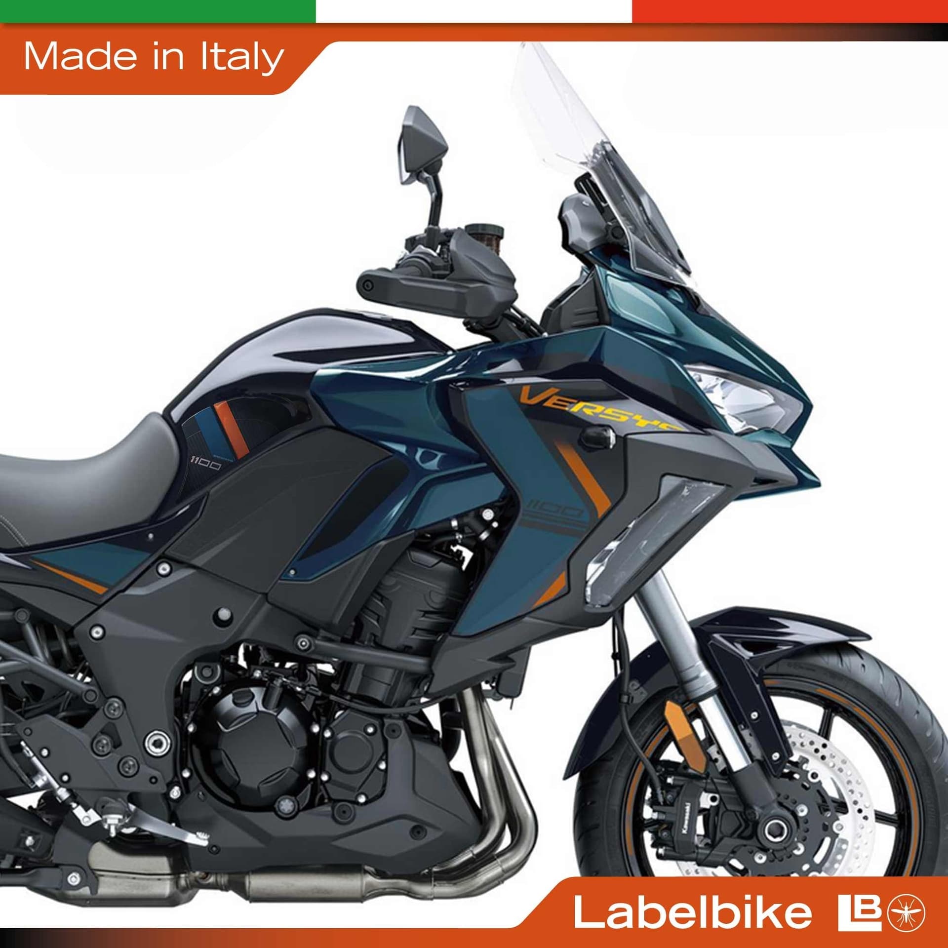 Adesivi 3D Laterali Serbatoio moto compatibili con Kawasaki Versys 1100 2025-26 - 4