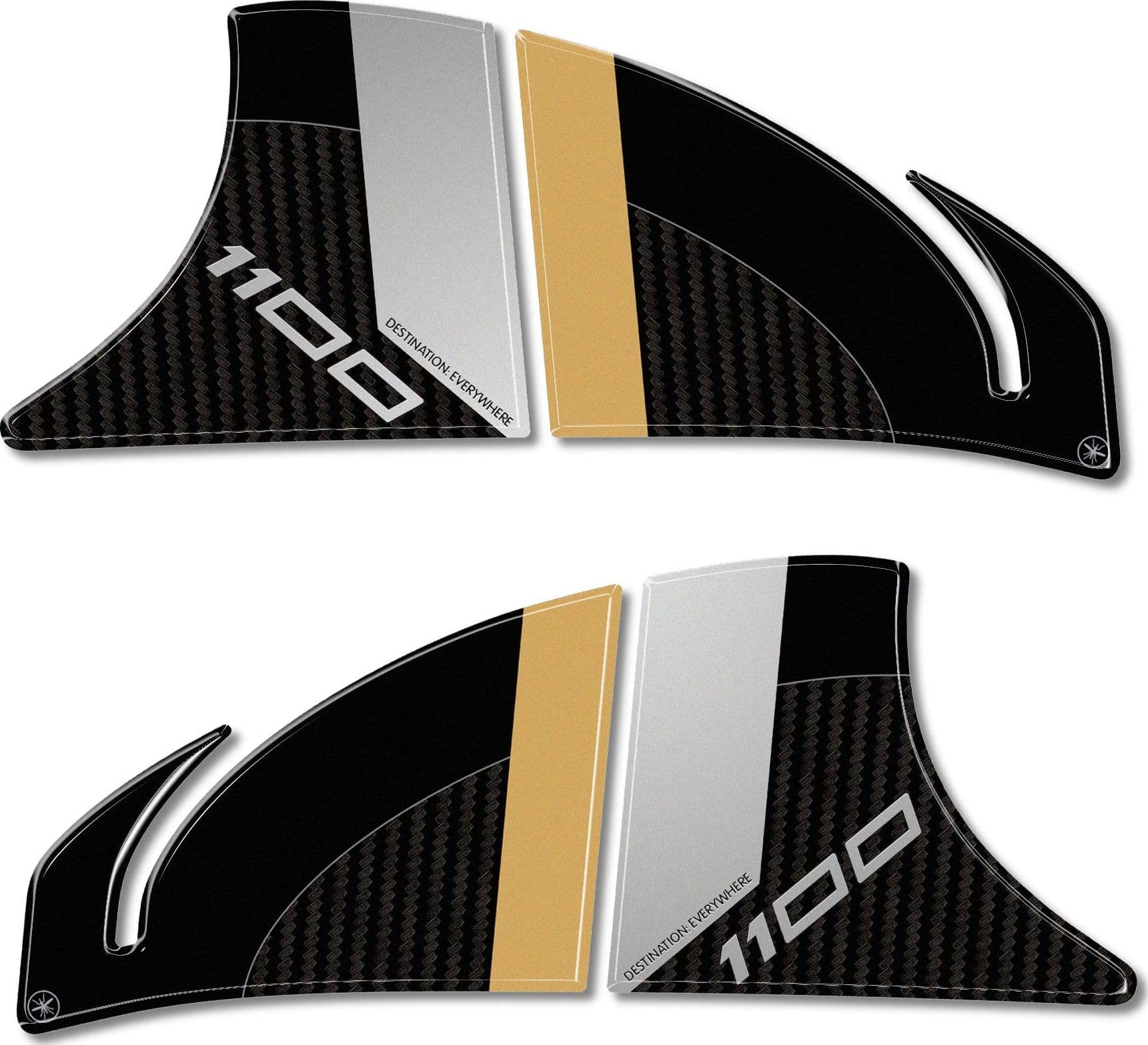 Adesivi 3D Laterali Serbatoio moto compatibili con Kawasaki Versys 1100 2025-26 - 9