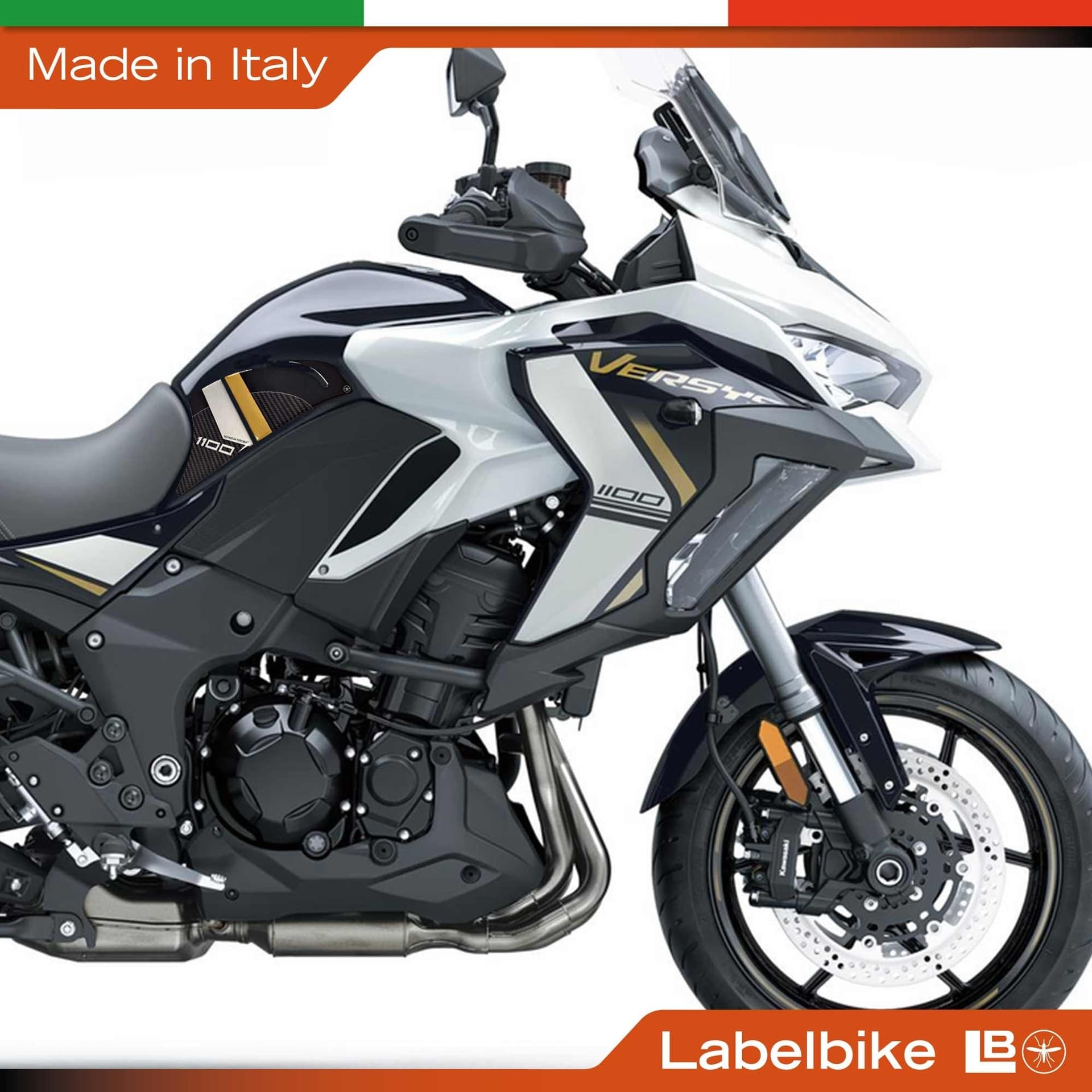 Adesivi 3D Laterali Serbatoio moto compatibili con Kawasaki Versys 1100 2025-26 - 10