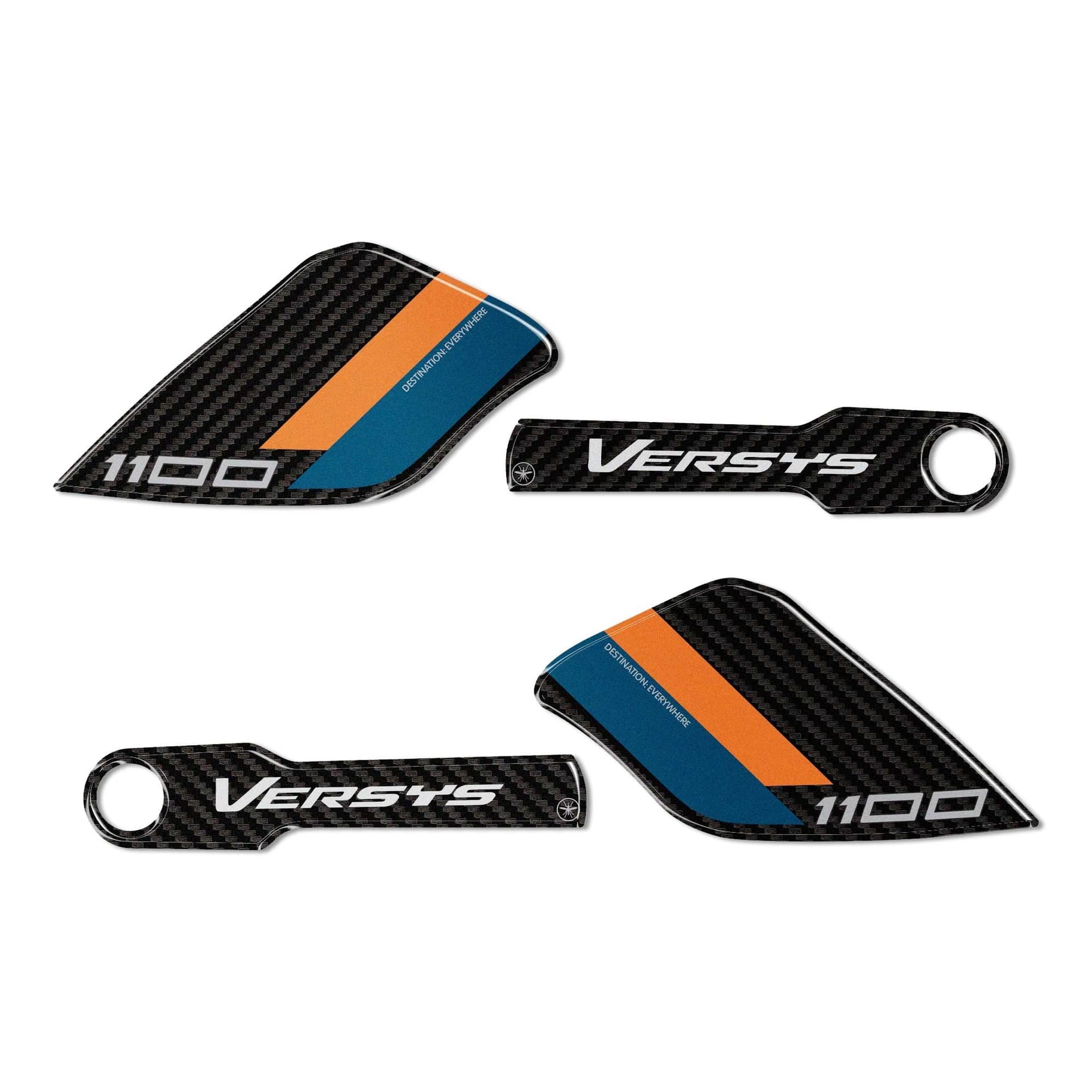 Adesivi 3D Protezioni Paramani moto compatibili con Kawasaki Versys 1100 2025-26 - 2