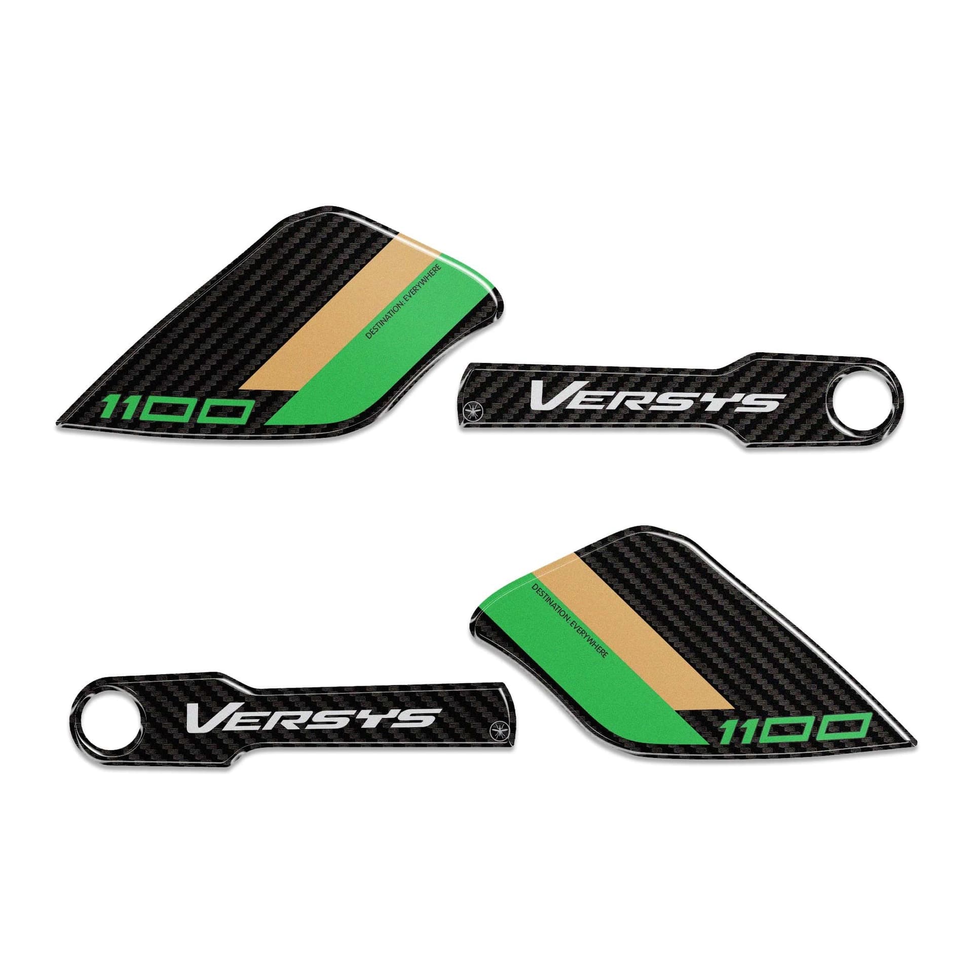 Adesivi 3D Protezioni Paramani moto compatibili con Kawasaki Versys 1100 2025-26 - 14
