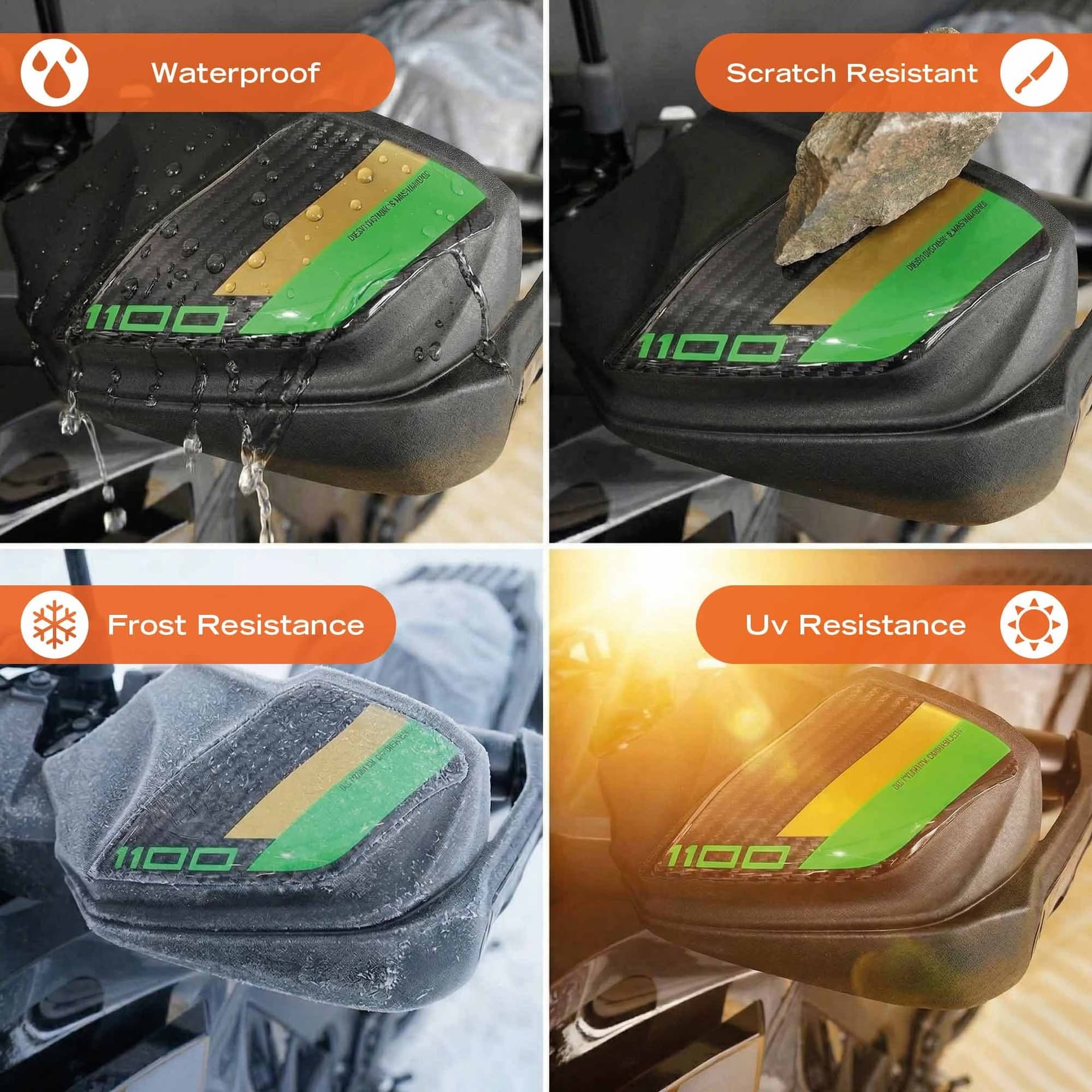 Adesivi 3D Protezioni Paramani moto compatibili con Kawasaki Versys 1100 2025-26 - 16