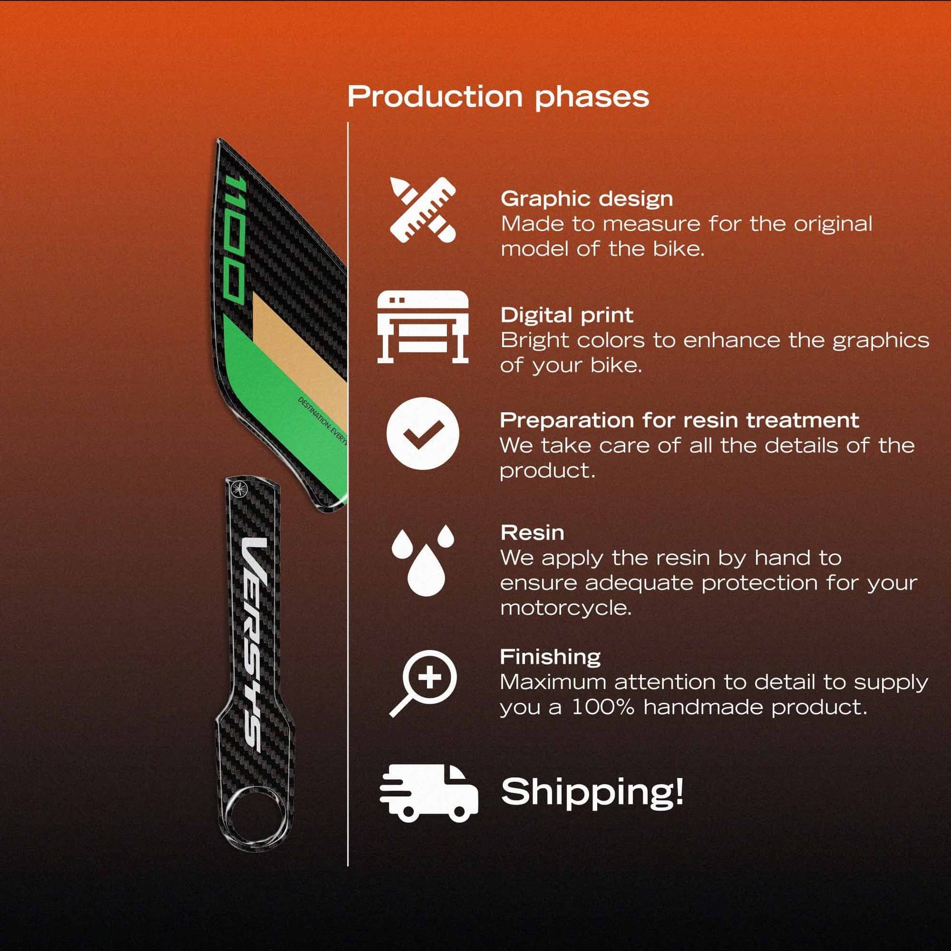Adesivi 3D Protezioni Paramani moto compatibili con Kawasaki Versys 1100 2025-26 - 17