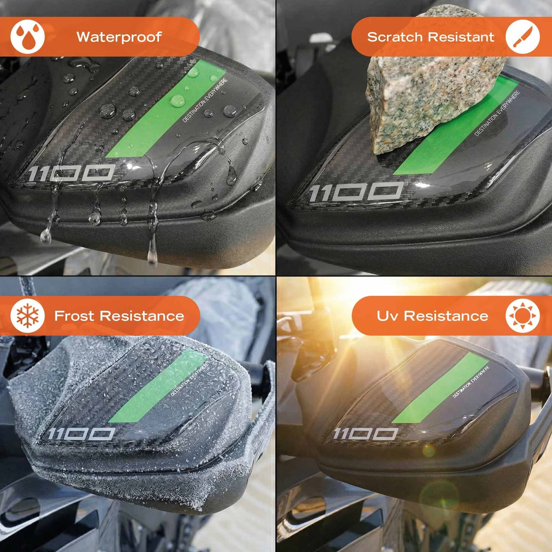 Adesivi 3D Protezioni Paramani moto compatibili con Kawasaki Versys 1100 2025-26 - 22