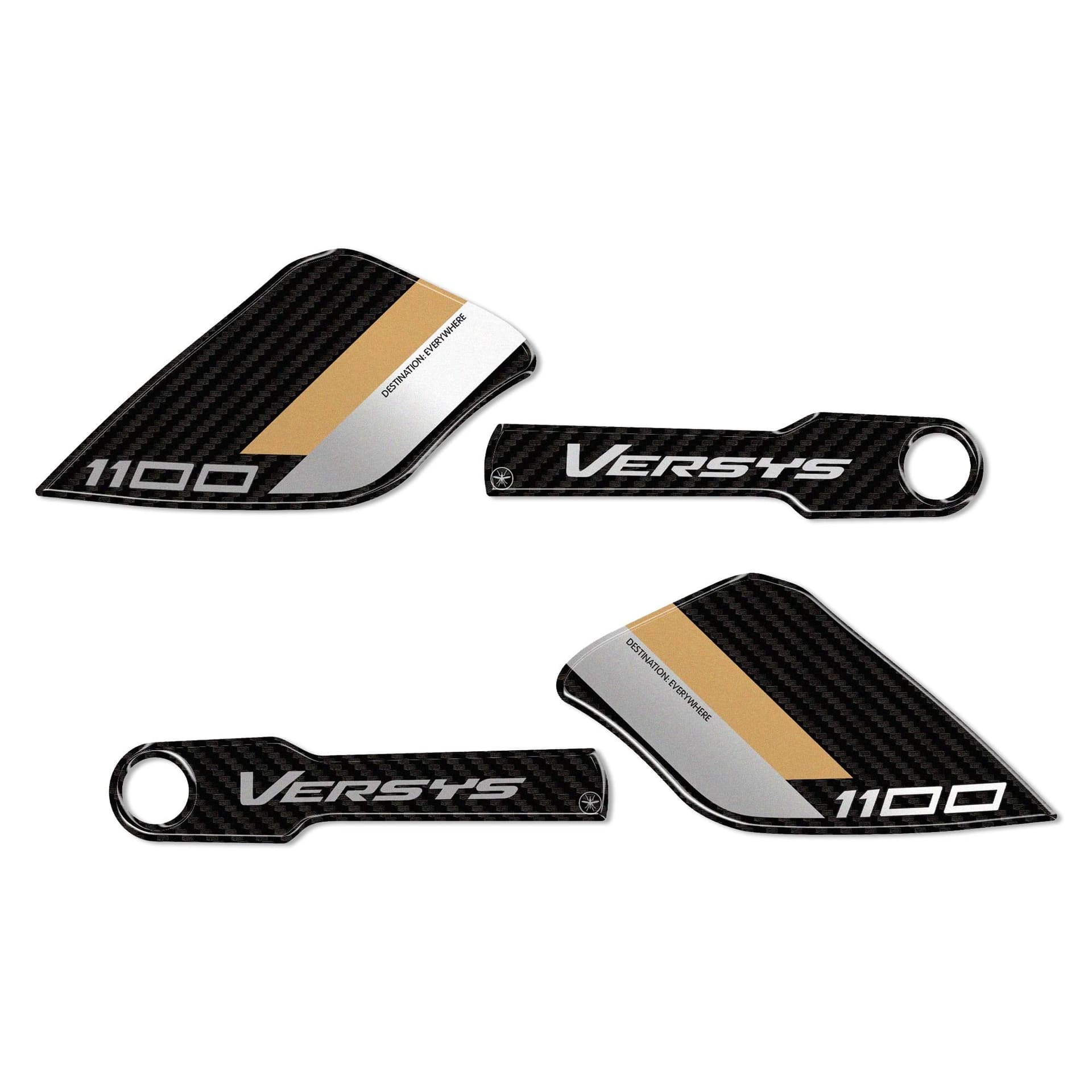 Adesivi 3D Protezioni Paramani moto compatibili con Kawasaki Versys 1100 2025-26 - 8