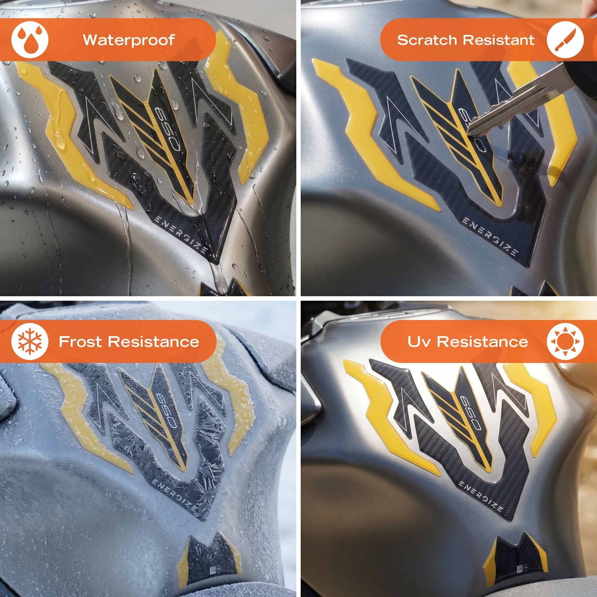 Adesivo 3D Protezione Paraserbatoio moto compatibile con Kawasaki Z650 2024-2026 - 4