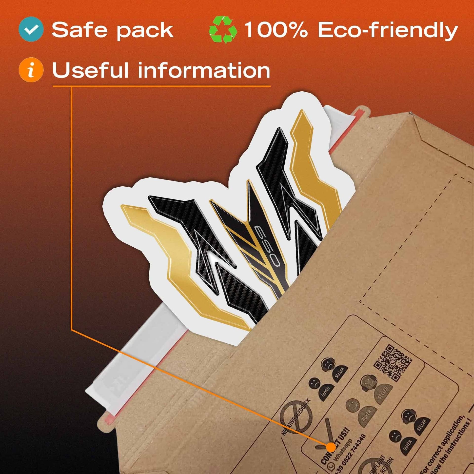Adesivo 3D Protezione Paraserbatoio moto compatibile con Kawasaki Z650 2024-2026 - 6