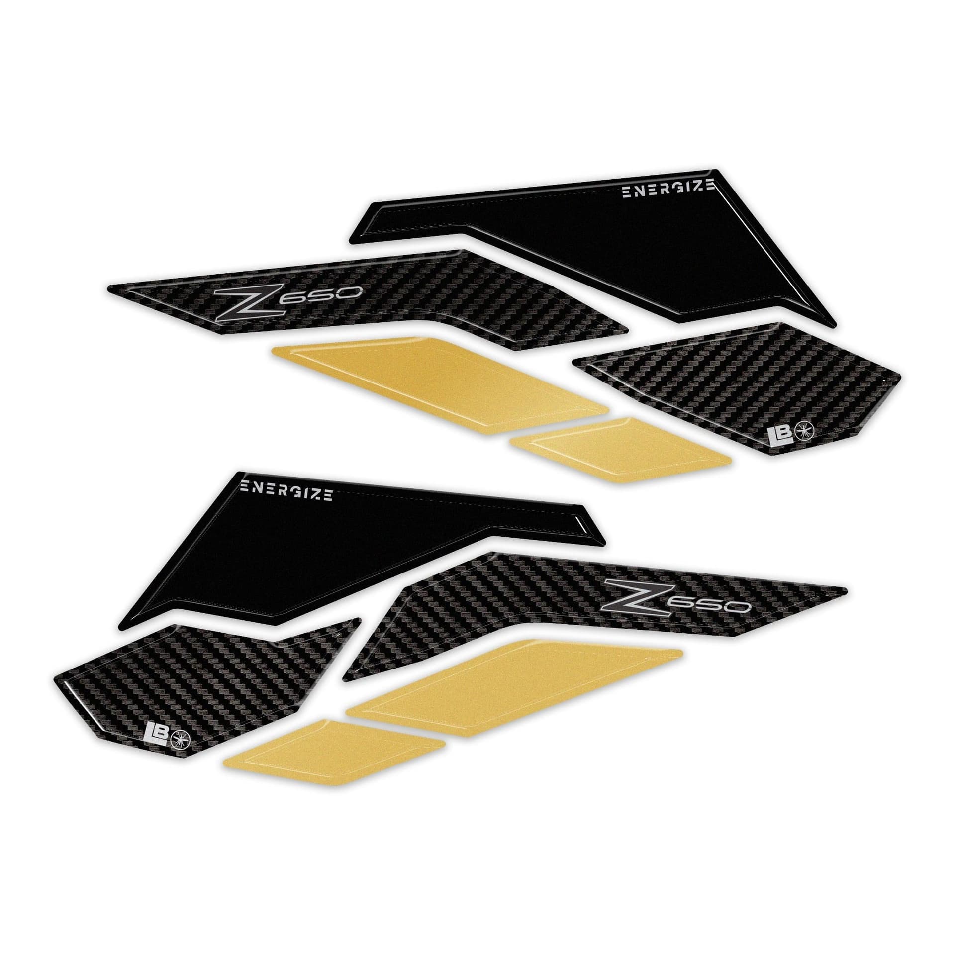 Protezioni 3D Laterali Serbatoio moto compatibili con Kawasaki Z650 2024-2026 - 2