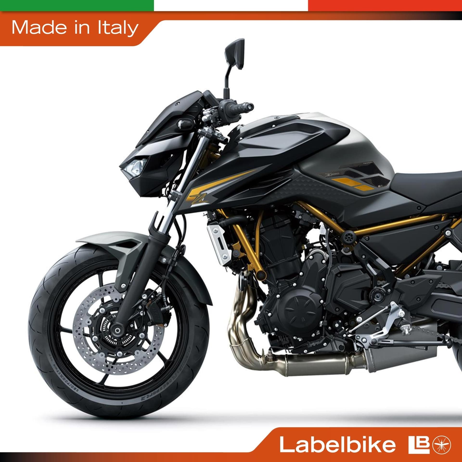 Protezioni 3D Laterali Serbatoio moto compatibili con Kawasaki Z650 2024-2026 - 3