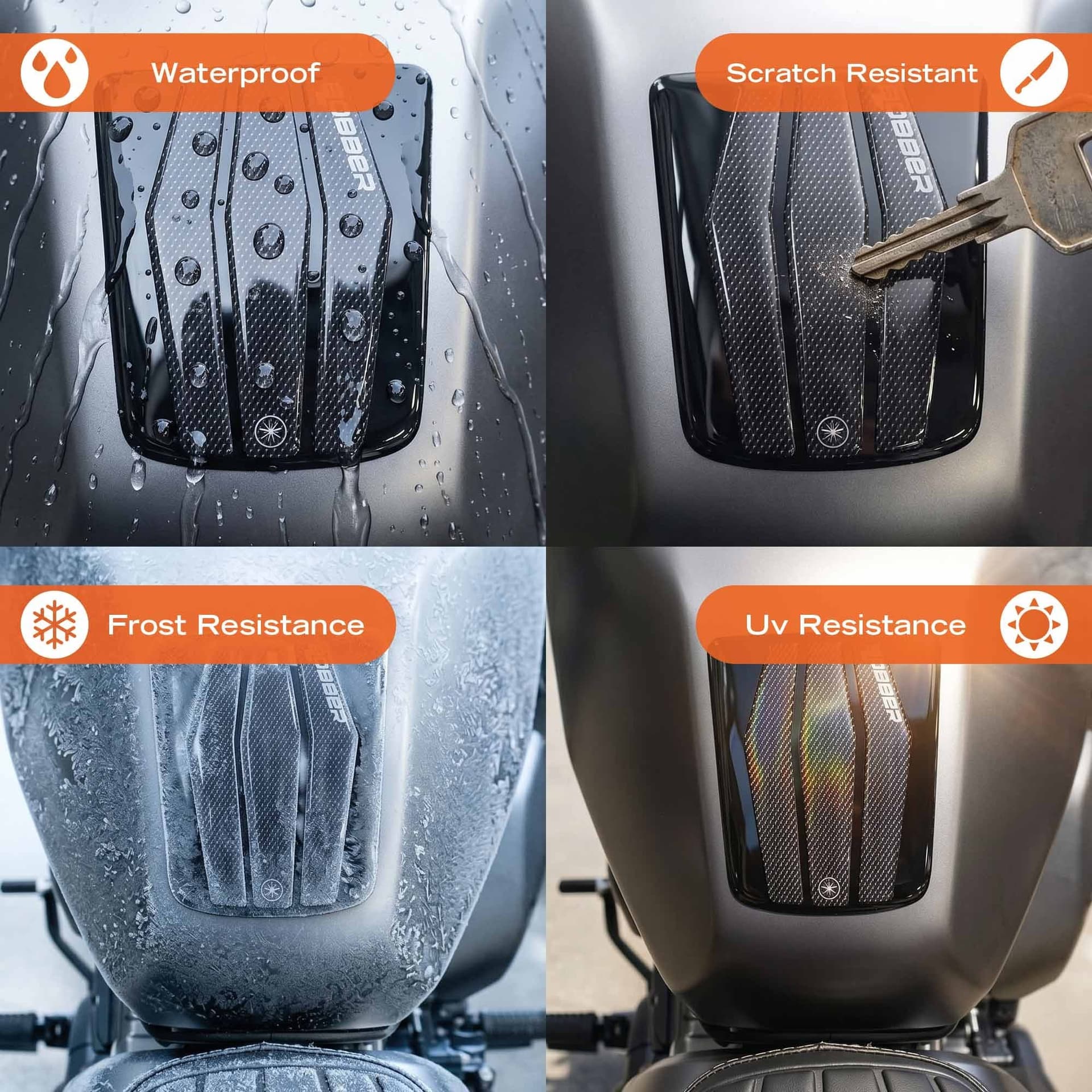 Adesivo 3D Protezione Serbatoio compatibile con Benelli Leoncino Bobber 400 - 4