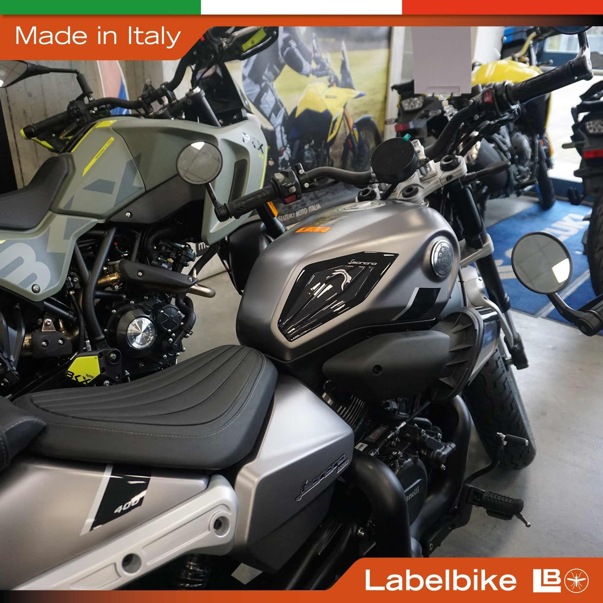 Adesivi 3D Laterali Serbatoio compatibili con Benelli Leoncino Bobber 400 - 3