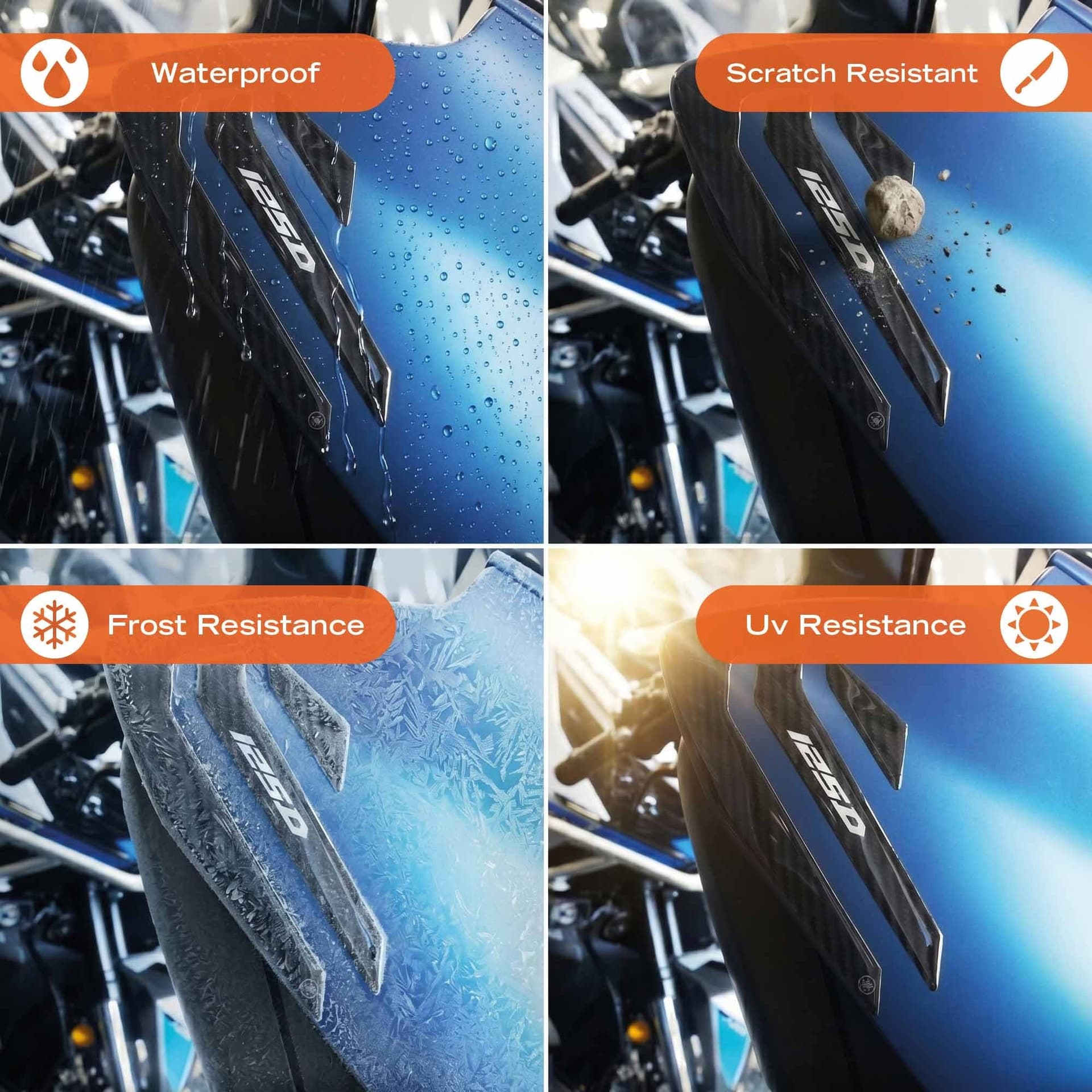 Adesivi 3D Protezioni Paraspigoli Scooter compatibili con Zontes 125D 2023-26 - 5