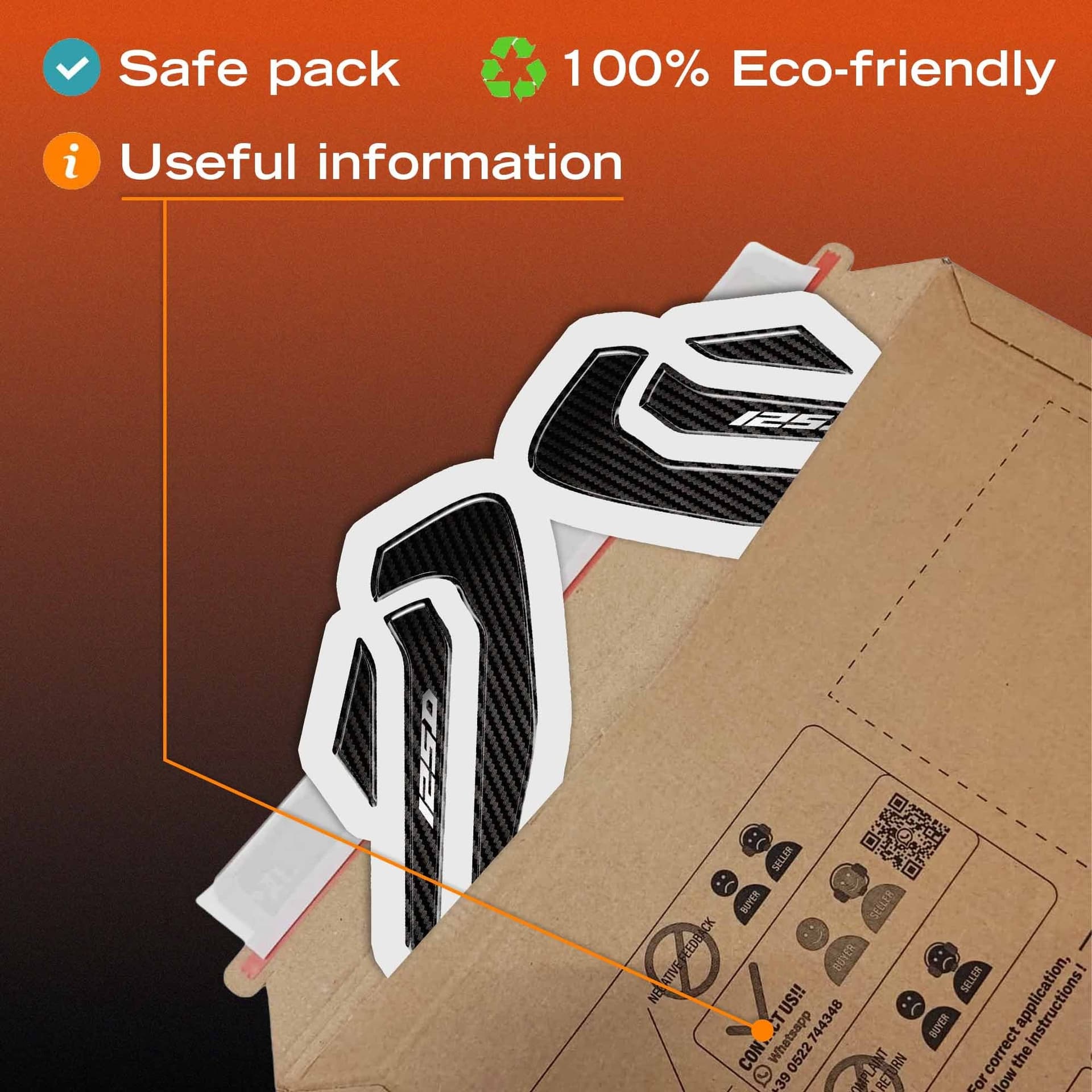 Adesivi 3D Protezioni Paraspigoli Scooter compatibili con Zontes 125D 2023-26 - 7