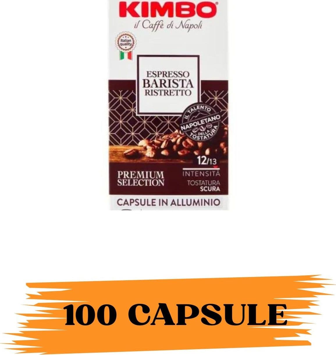 Kimbo 100 Capsule in Alluminio Barista Ristretto comp. nespresso