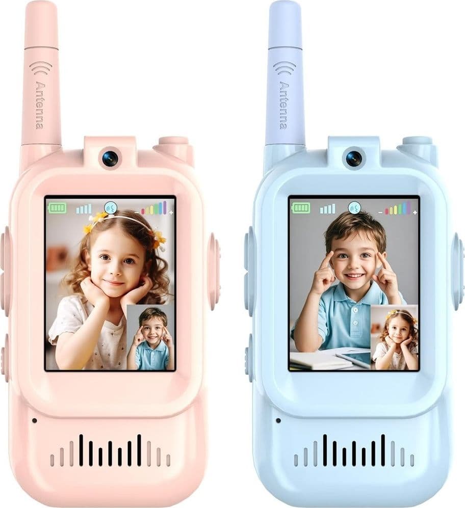 WALKIE TALKIE PER BAMBINI VIDEO CHAT CON SCHERMO RADIO GIOCATTOLO RICARICABILI CAMBIA VOCE