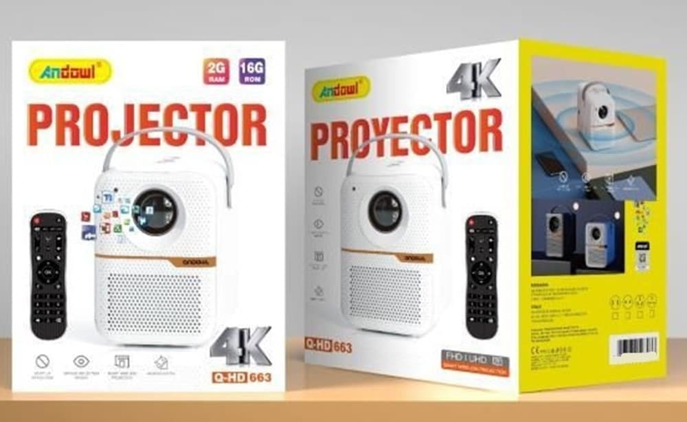 PROIETTORE LED MULTIMEDIALE PORTATILE PER HOME THEATRE Q-HD663 4K ULTRA HD TELECOMANDO - 2