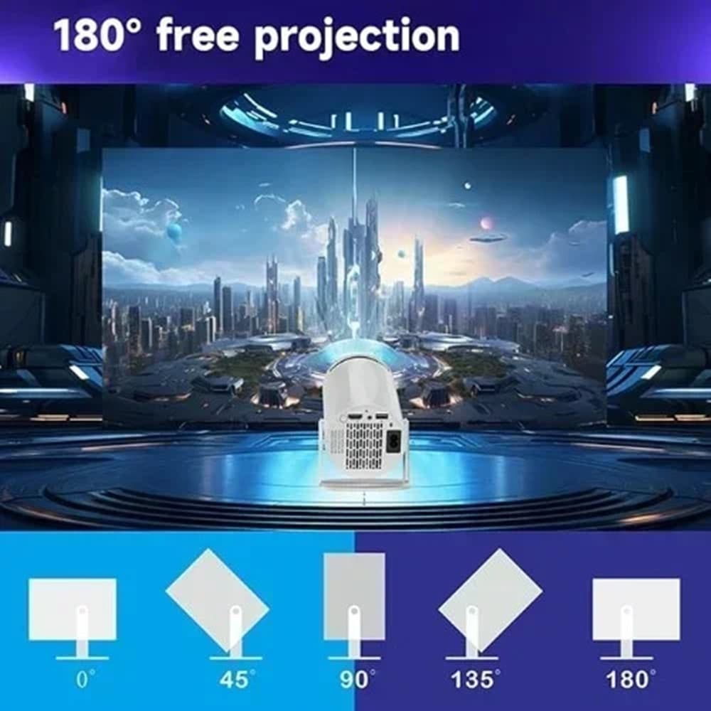 MINI PROIETTORE MULTIMEDIALE A LED ULTRA HD 4K USB PORTATILE SUPPORTO GIREVOLE 180° PR80 - 5