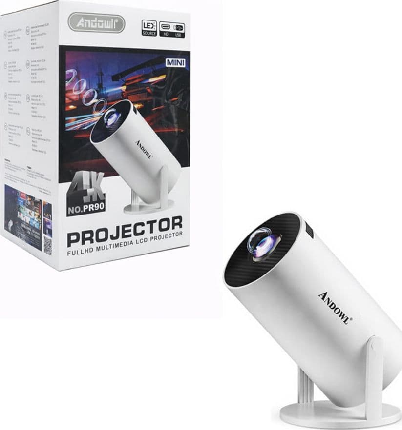 MINI PROIETTORE 4K FULL HD LED HDMI USB LCD MULTIMEDIALE PORTATILE HOME THEATER PR90
