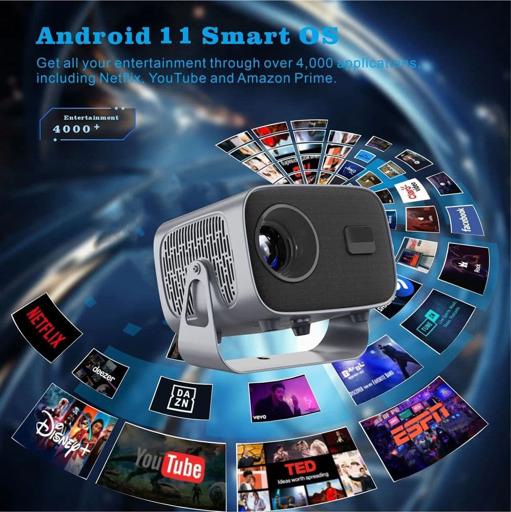 MINI PROIETTORE LED INTELLIGENTE 4K ULTRA HD WIFI 2.4G+5G PROFESSIONALE PORTATILE YG500 - 3
