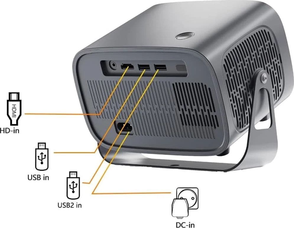 MINI PROIETTORE LED INTELLIGENTE 4K ULTRA HD WIFI 2.4G+5G PROFESSIONALE PORTATILE YG500 - 6