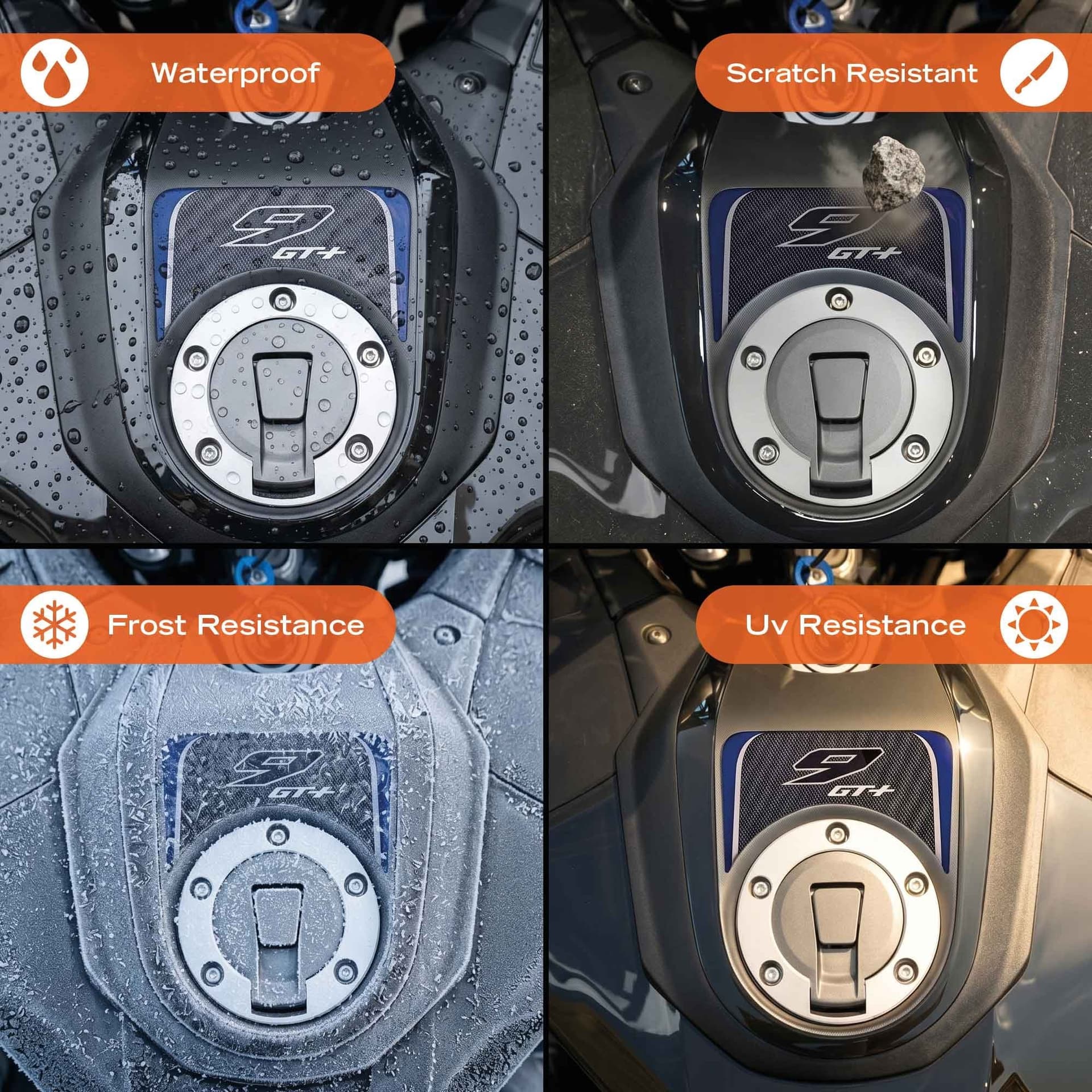 Adesivo 3D Sopraserbatoio moto compatibile con Yamaha Tracer 9 GT+ 2026 - 3
