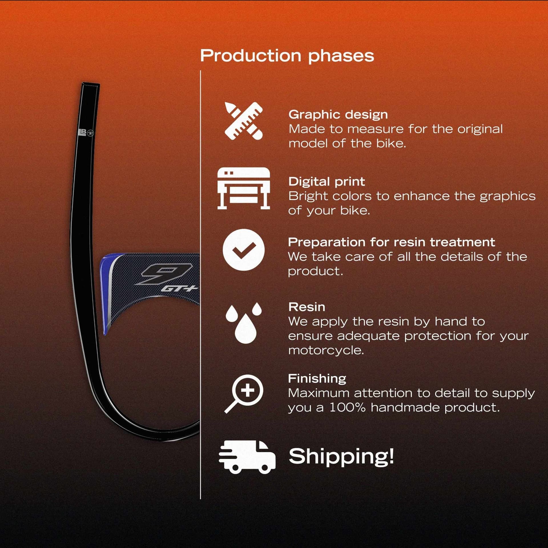 Adesivo 3D Sopraserbatoio moto compatibile con Yamaha Tracer 9 GT+ 2026 - 4