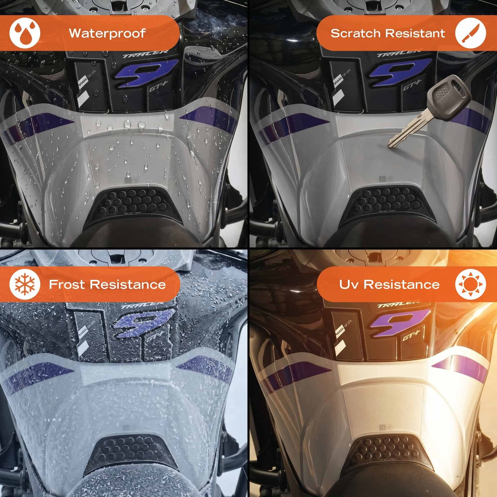 Adesivo 3D Paraserbatoio moto compatibile con Yamaha Tracer 9 GT+ 2026 - 3